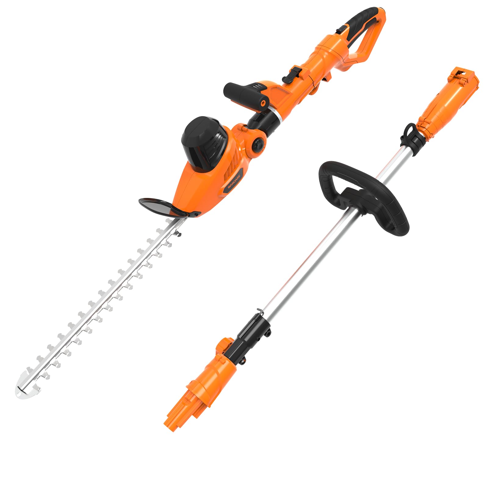 GARCARE 2 in 1 Electric Hedge Trimmer, Corded 4.8A Pole Hedge Trimmer with 18 Inch Laser Cut Blade