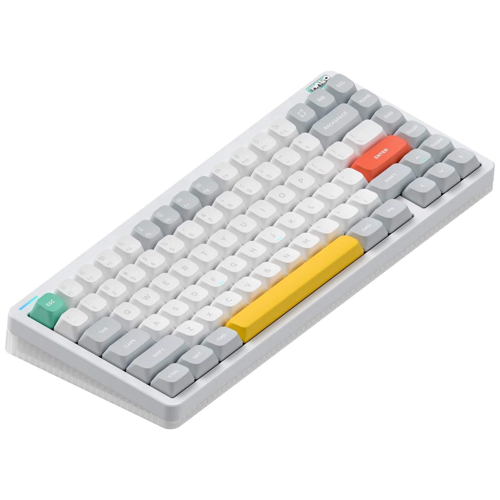 nuphy Halo75 V2 Mechancial Gaming Kyeboard,75% Wireless Hot Swappable Bluetooth Keyboard,83 Kyes RGB Backlit Keyboard,Support Bluetooth/2.4GHz/USB-C (White, Raspberry (46gf))