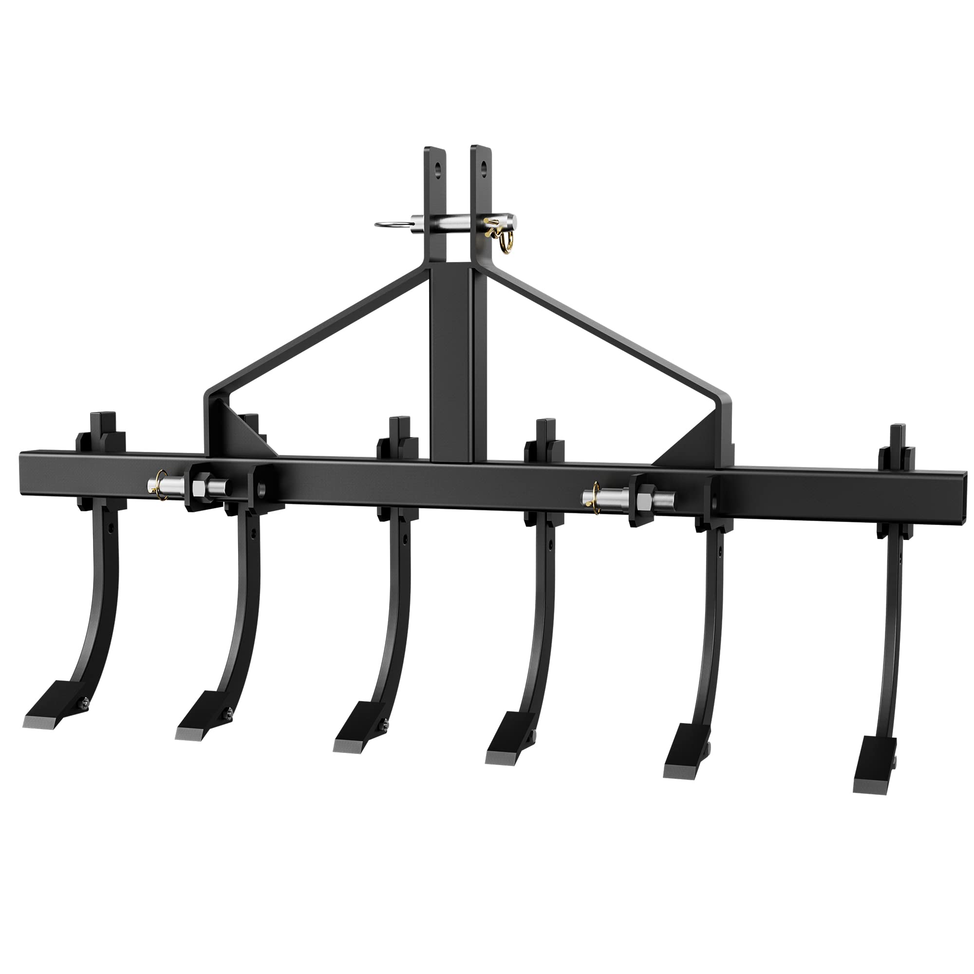 YITAMOTOR Chisel Plow Scarifier, Detachable Cultivator with 6 Scarifier Shank, 3 Point Scarifier for CAT-0 & CAT-1