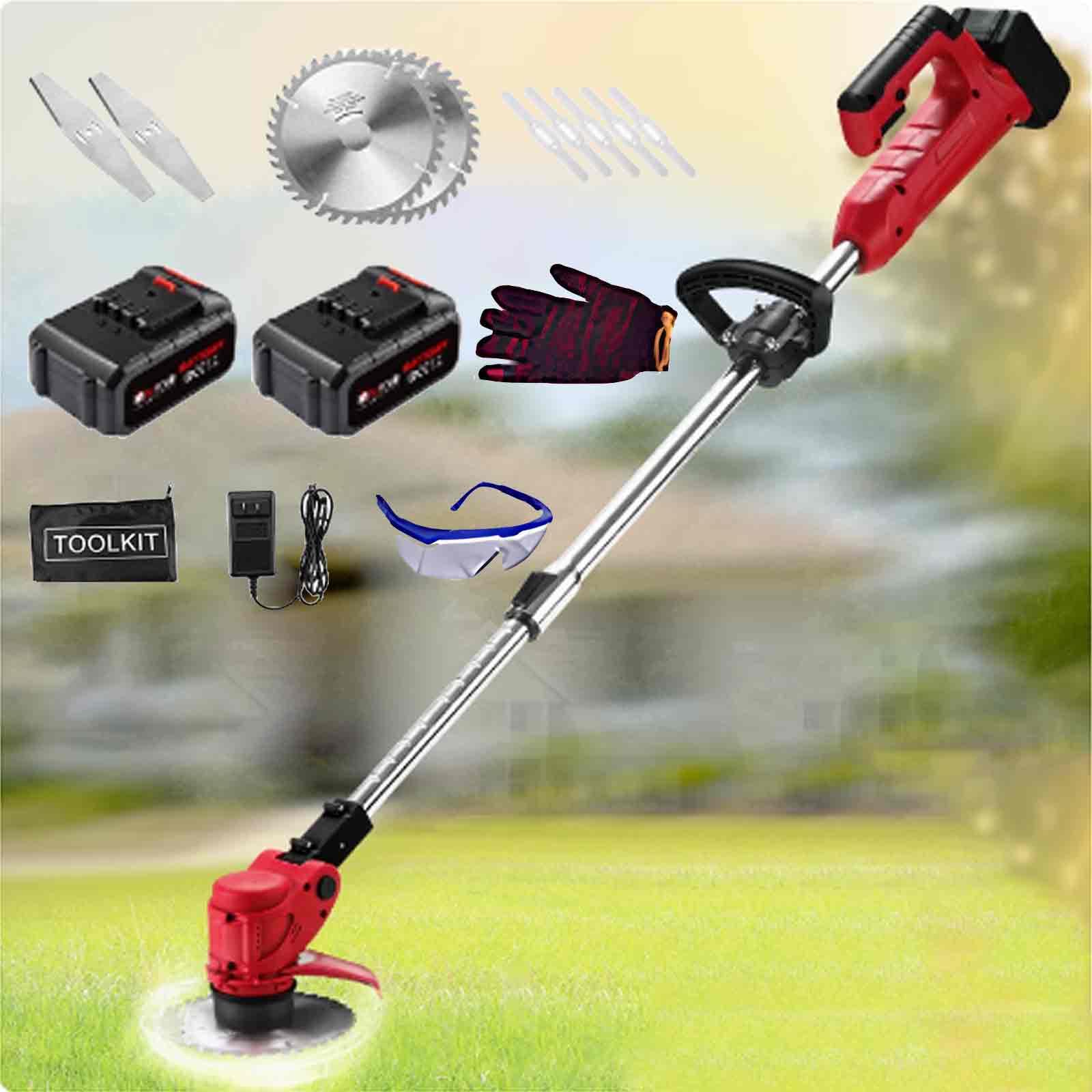 JXCAA Electric Lawnmower Battery Powered, Small Electric Lawn Mower, Adjustable Head, All-Copper Brushless High-Power Motor, 21v 3.0ah Lithium Battery, 16 Sets