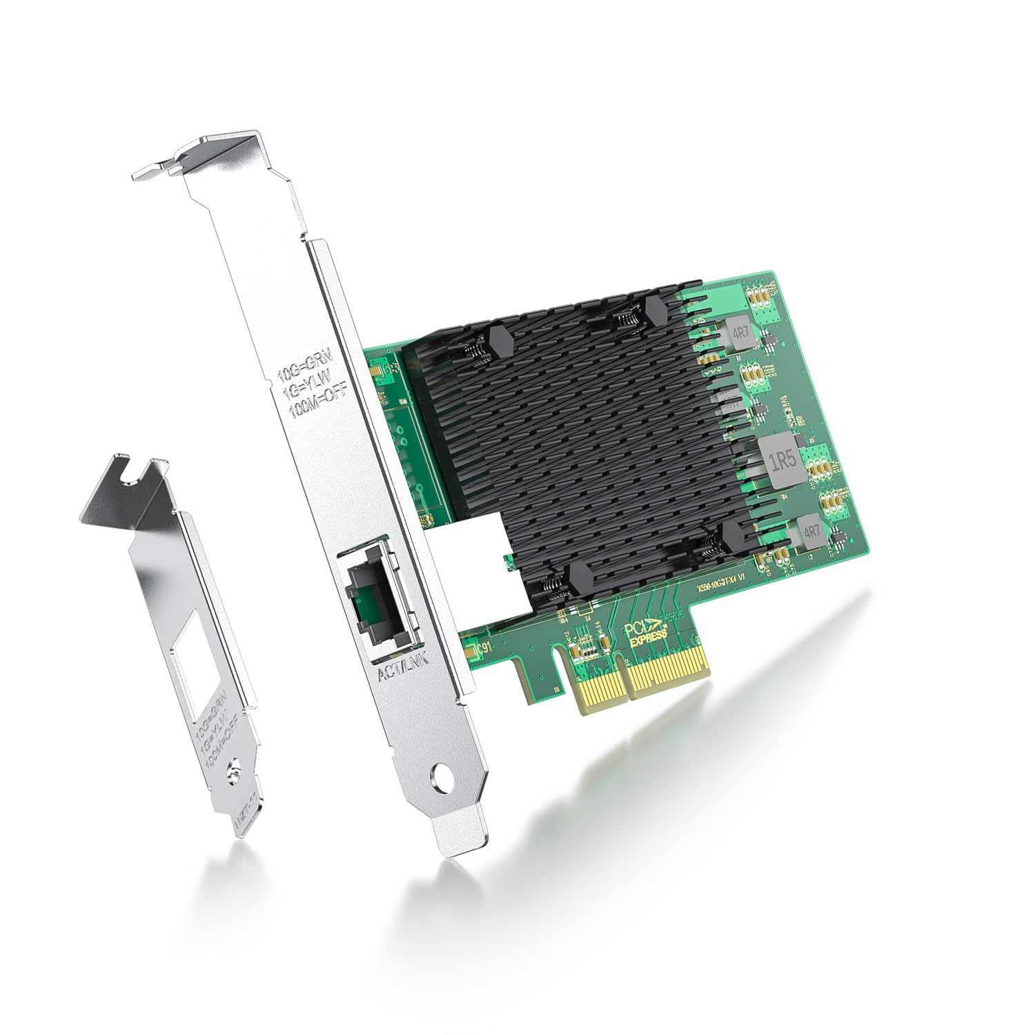 ipolex 10Gb PCIe Network Card Fits Intel X550-T1, PCIe v3.0 x4, Single RJ45 Port, with Intel X550-AT Controller, 1G/10G Multi-Rate Ethernet LAN Adapter Support Windows Server/Windows/Linux/Vmware