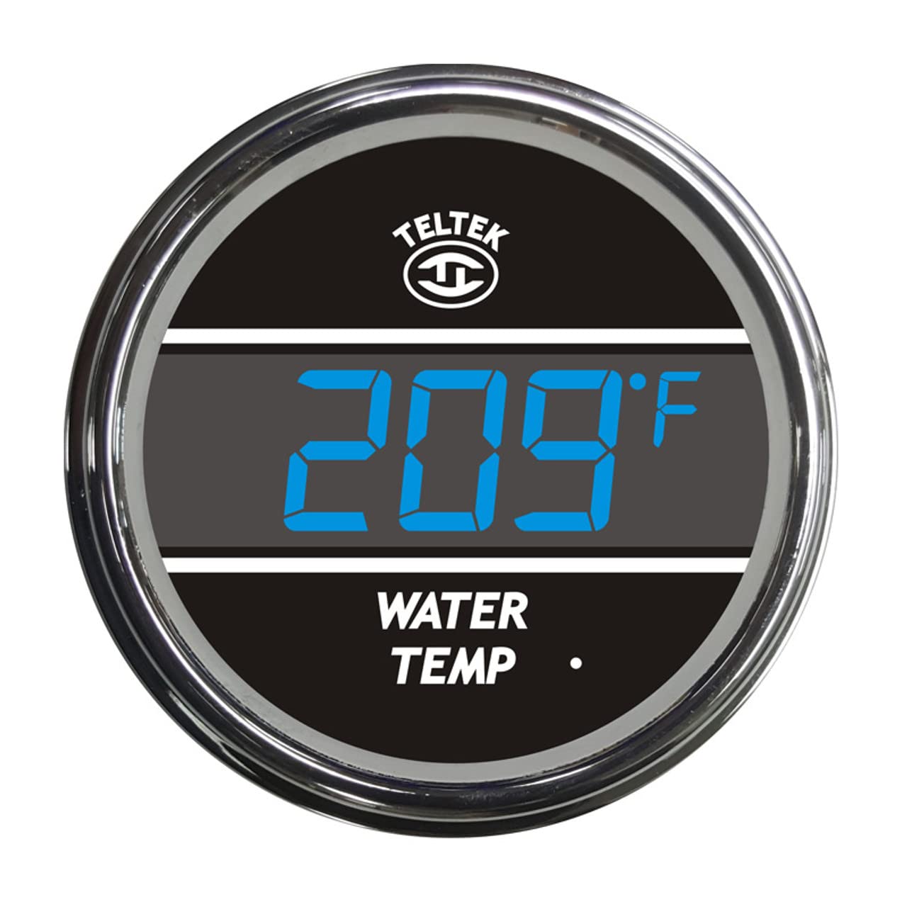 Water Temperature Gauge for Kenworth 2005 or previous - Bezel: Chrome - LED Color: Blue