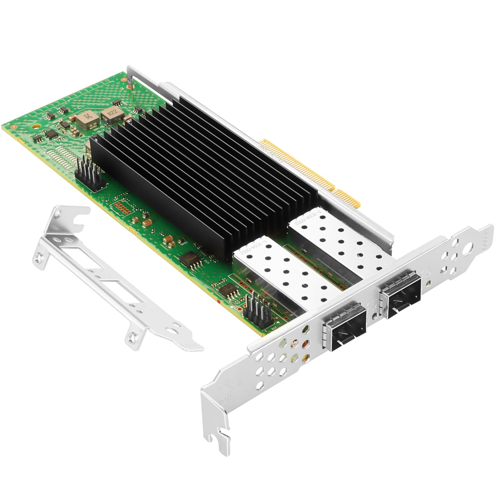 Euqvos PCIe Ethernet Network Card for Intel E810-XXVDA2 E810 Chipset PCIe 4.0 X8 25Gb Dual Port SFP28 LAN Card Support Windows Server/Windows/Linux/VMware/ESX