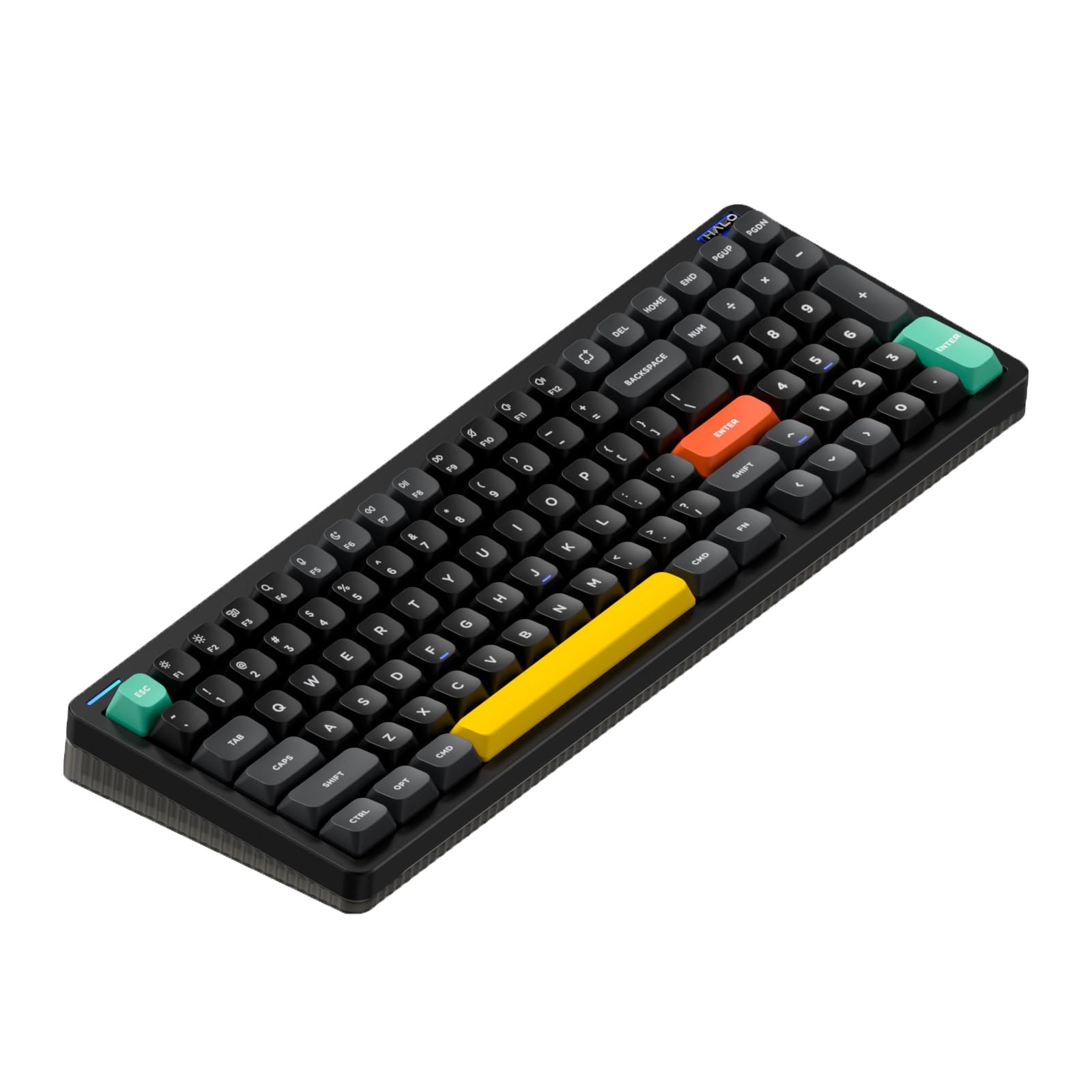 nuphy Halo96 V2 Wireless Keyboard,Gasket Structure,96% Hot Swappable Gaming Keyboard, 99 Kyes RGB Backlit Mechanical Keyboard, Support QMK/VIA,Bluetooth/USB-C/2.4GHz-Black,Mint Switches (37gf).