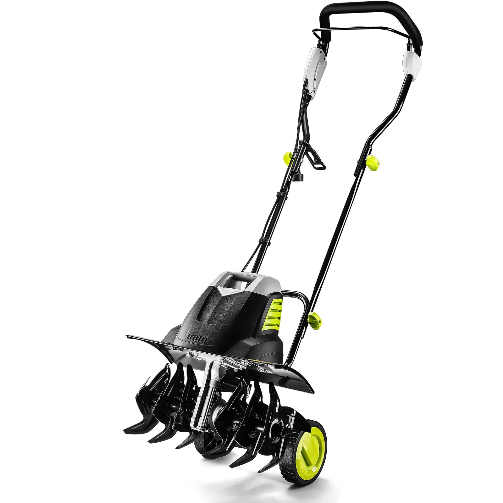 Electric Tiller 12 Amp Rototiller：Powerful Garden Tiller with 6 Steel Tines Tiller, Hand Tiller with 17.7 inch Tilling Width 8'' Tilling Depth for Gardening, Cultivator for Lawn