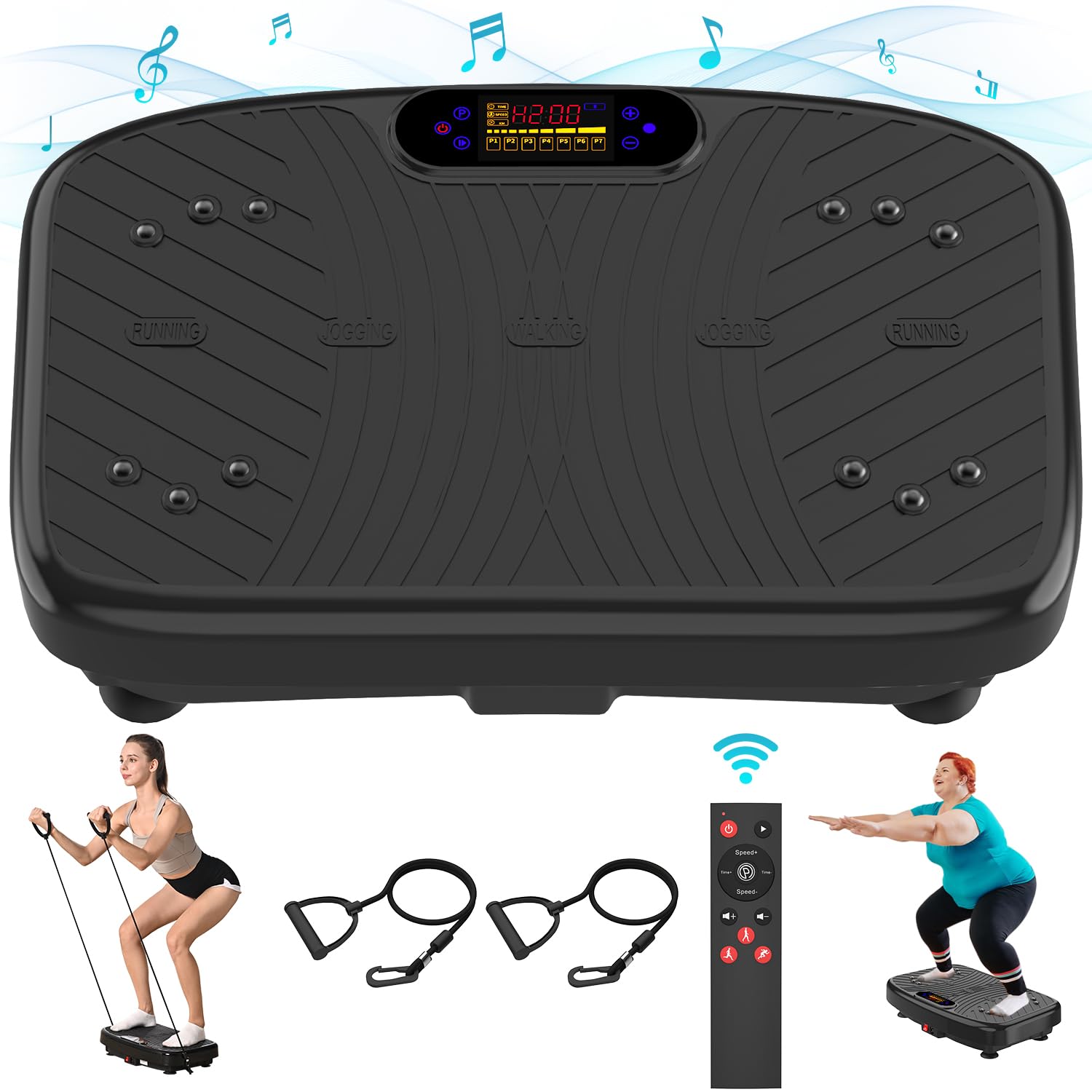 GDCOO Vibration Plate Exercise Machine, Vibration Plate Platform for Lymphatic Drainage, 200 Adjustable Speeds Power Shaping Vibrating Plate Helps Weight Loss, Shaping, Max Weight 450 Lbs
