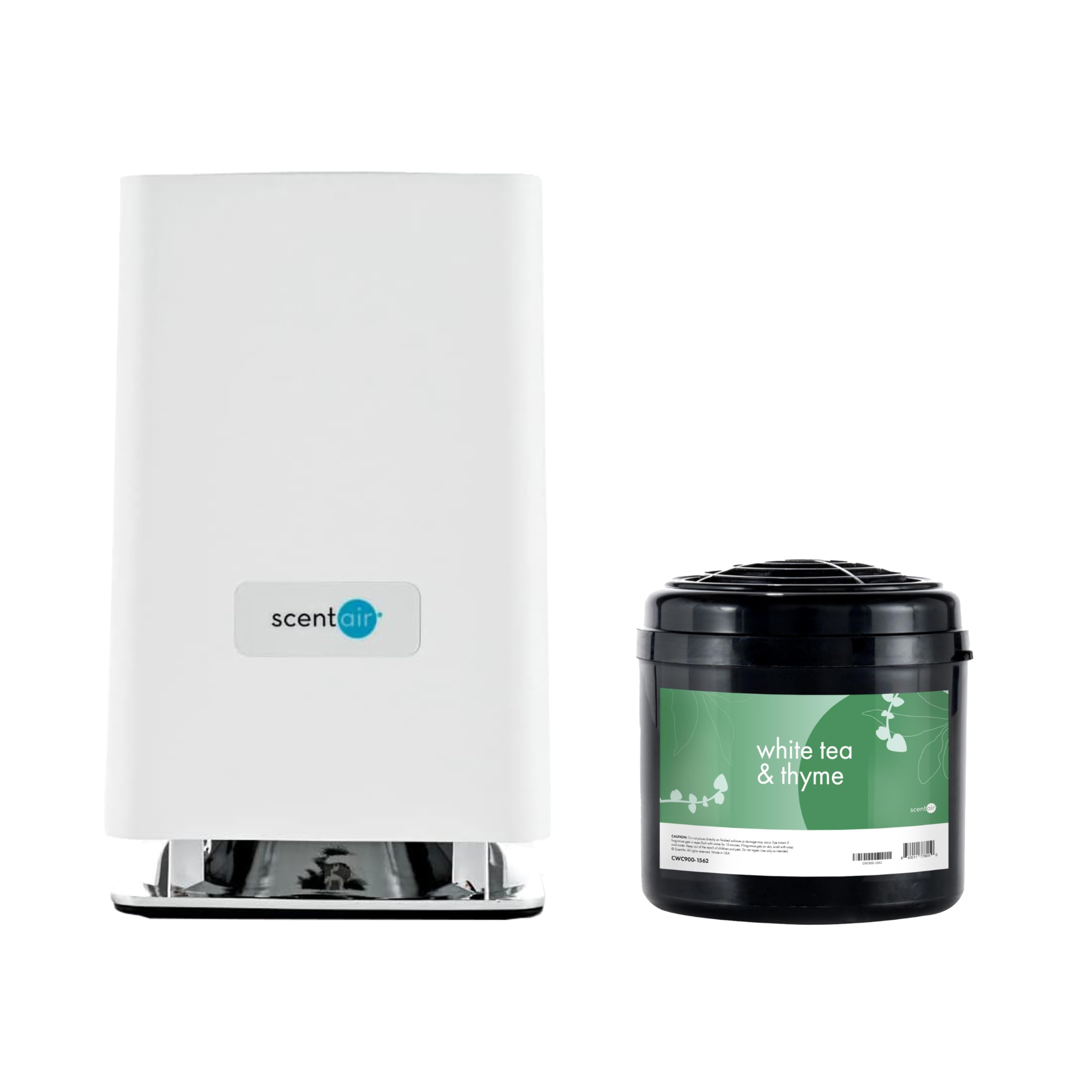 ScentAir Whisper Home | White Diffuser Machine, Scents up to 800 Sq. Ft Room, Compatible with Alexa & Google, WiFi & Bluetooth Enabled - Cartridge Included: White Tea & Thyme