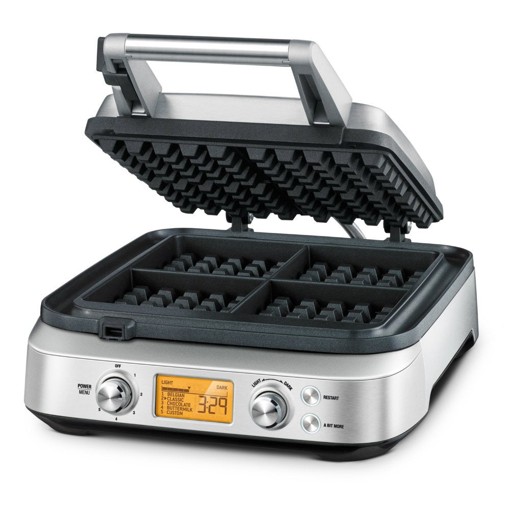Breville BWM640XL Smart 4-Slice Waffle Maker, Silver