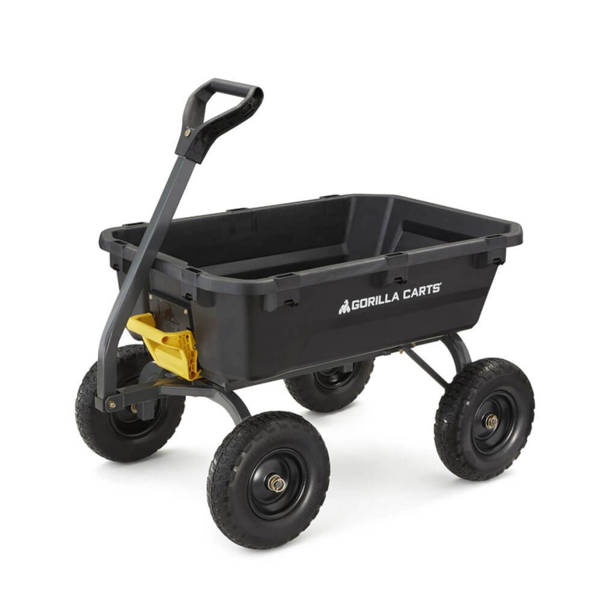 Gorilla Carts 7GCG-NF Heavy-Duty Poly Dump Garden Cart with No-Flat Tires, 7 Cubic Feet, 1200-Pound Capacity, Black, Amazon Exclusive