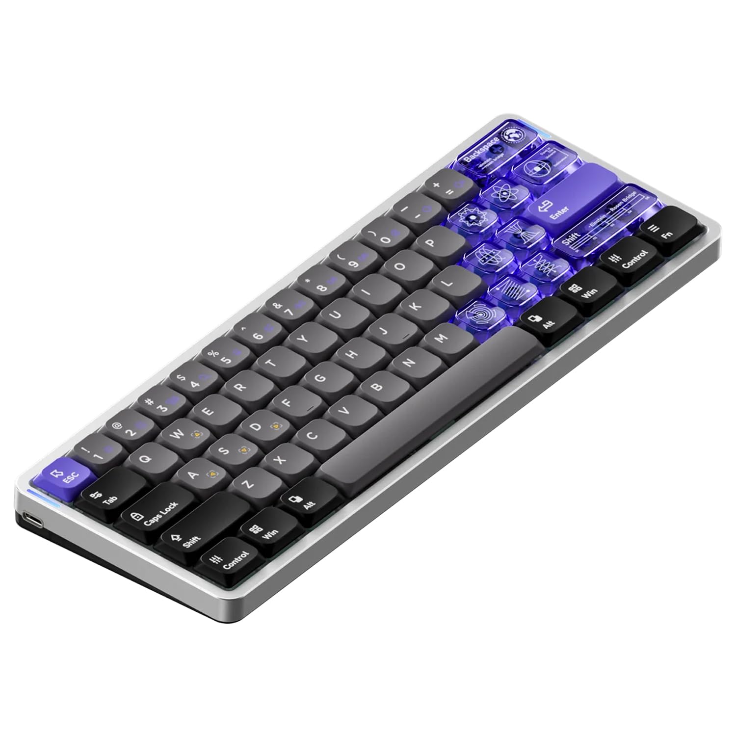 nuphy Air60 HE Magnetic Switch Gaming Keyboard,61 Keys Wired Keyboard, 60% Compact,Actuation Point Adjustable, 8K Hz Polling Rate,Hall Effect Switches keyboared Low-Profile Magnetic Jade Switch
