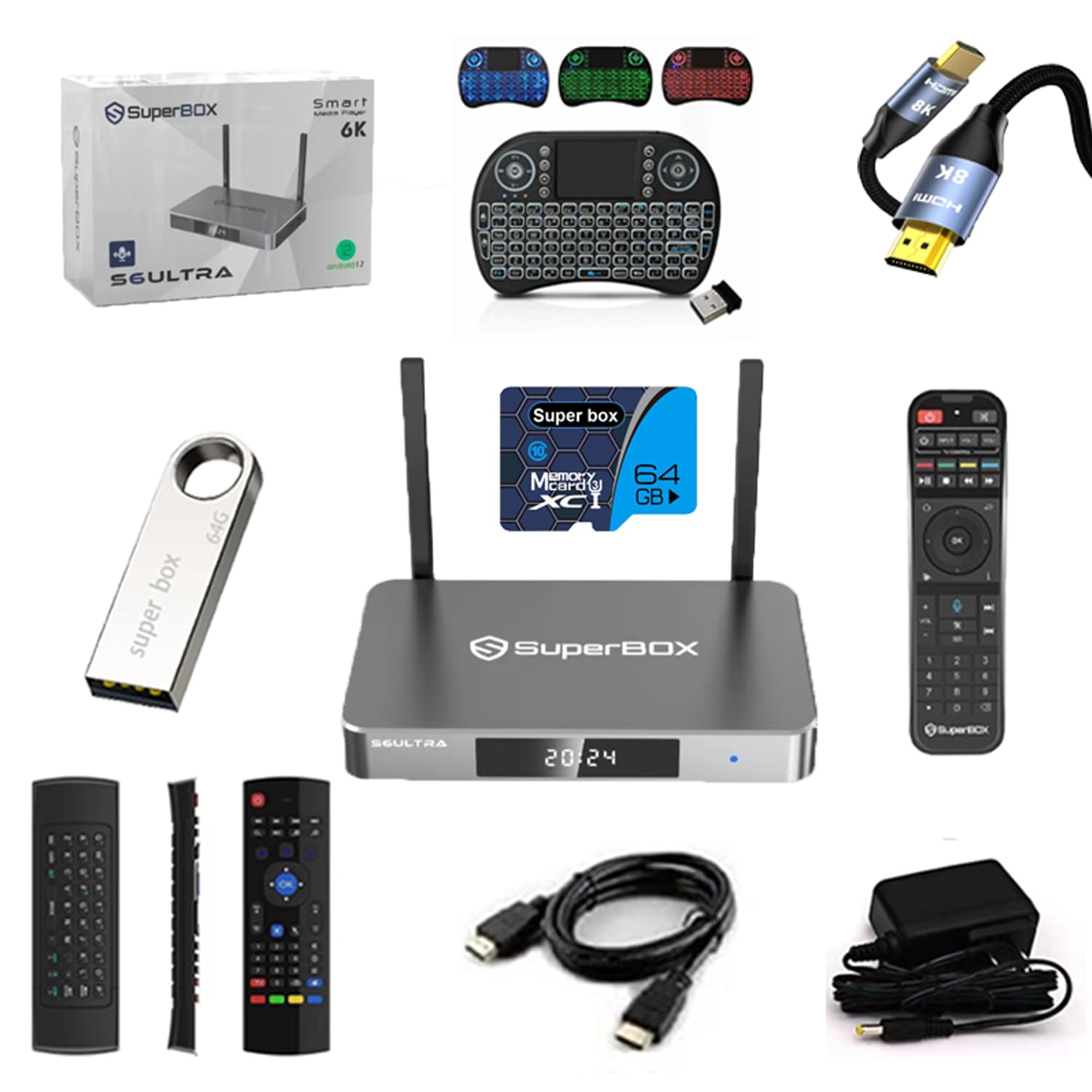 S6 Ultra 2025 S6 Max Elite Fully Loaded S6 Pro with USB and Full Keyboard Voice Remote Control HDMI Cable Power Supply Manual Instruction(4+128)