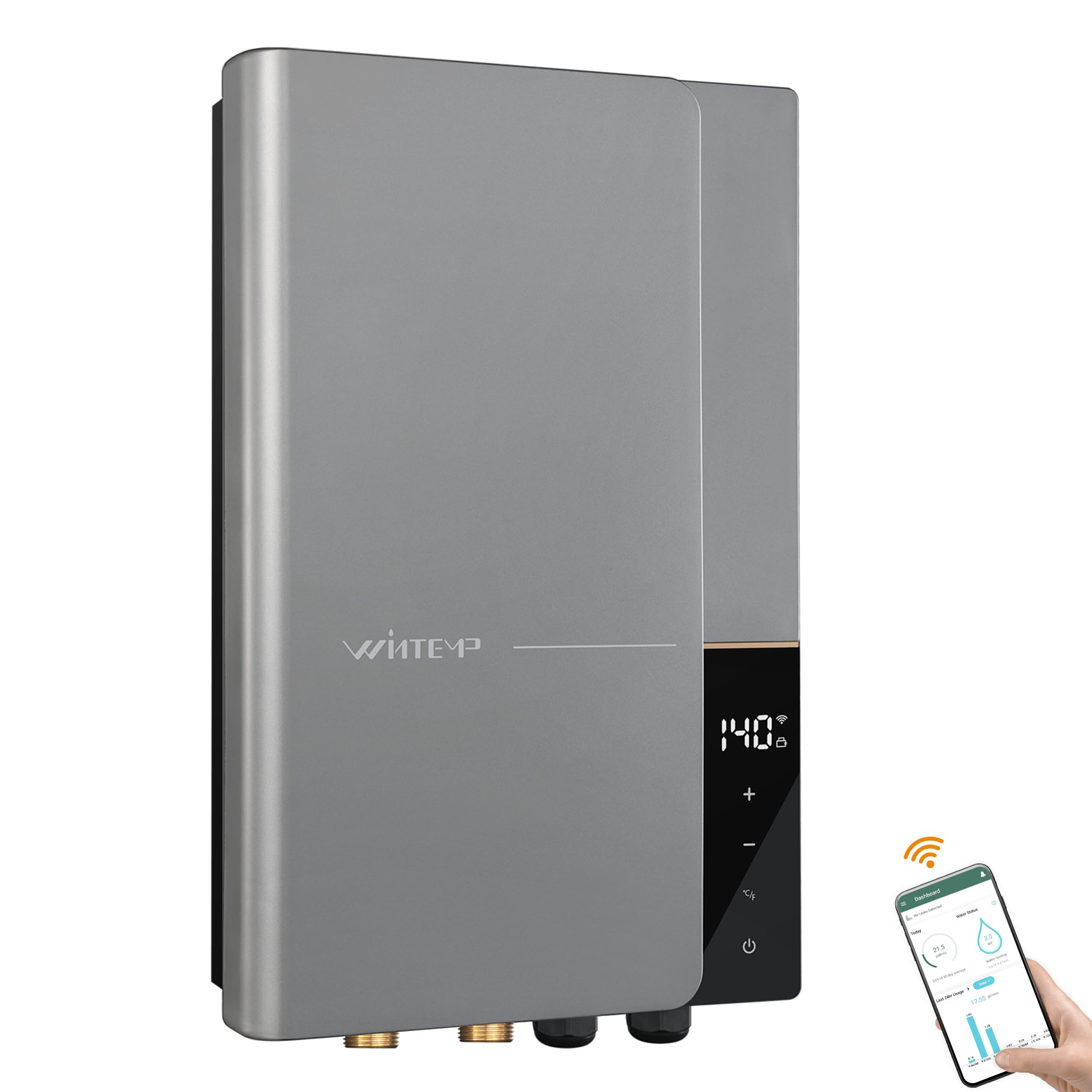 Electric Tankless Water Heater WINTMP, 18kW 240V on Demand Instant Endless Water Heater, Self Regulating - LED Temperature Display - Residential Whole House Shower, Space Saving WIFI Control