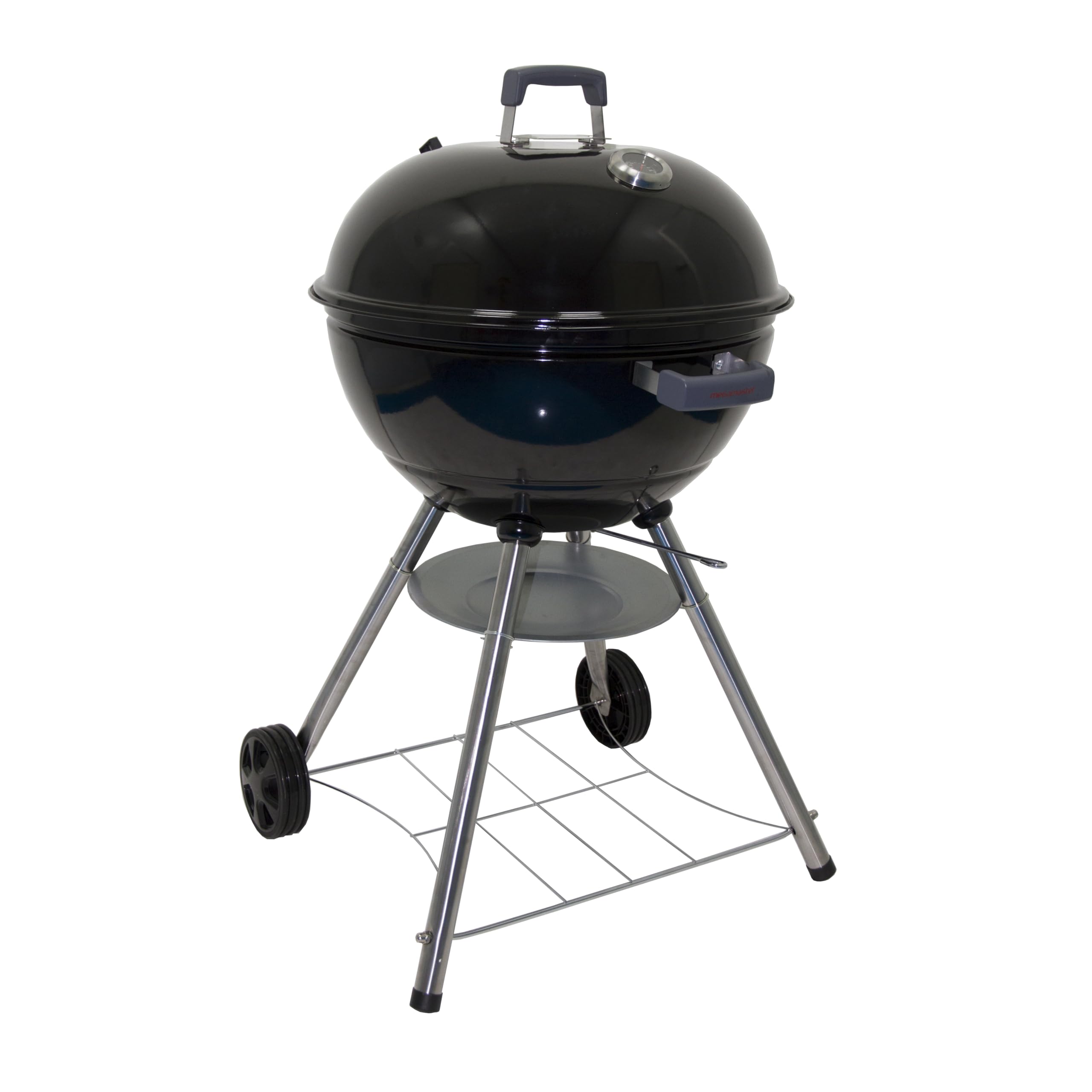 Megamaster 22" Deluxe Charcoal Barbecue Grill with Adjustable Air Vent, Built-In Temperature Gauge, 368 SQ. In Cooking Area, Storage Rack, Portable Grill for Camping, Picnics, and More - 810-23003