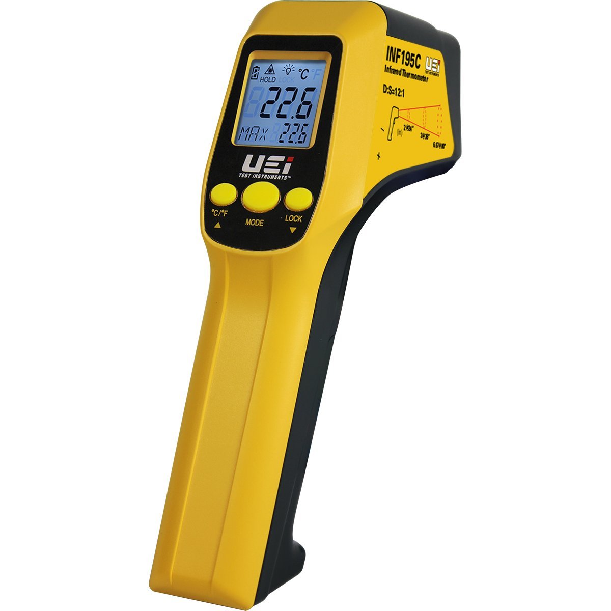 INF195C 12:1 IR Thermometer w/K-Type Thermocouple Input