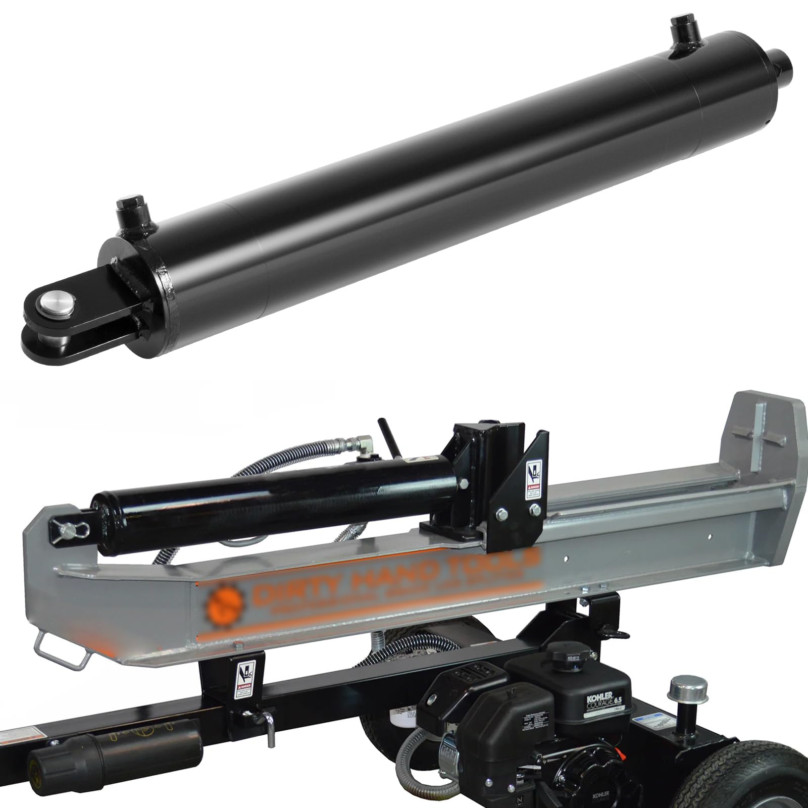 Sunluway 4"x24" Hydraulic Log Splitter Cylinder 4" Bore x 24" Stroke x 1.75" Rod for 22-25 Ton Log Splitters - Universal Hydraulic Cylinder - Heavy Duty Wood Splitting Double Acting Cylinder 4x24