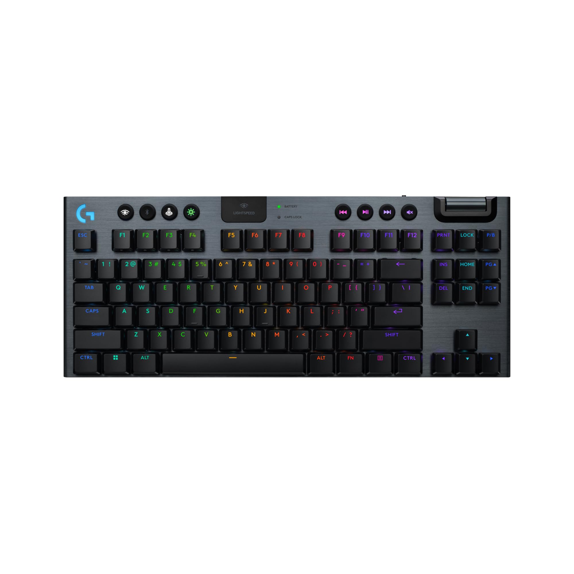 Logitech G915 X Lightspeed TKL Low-Profile Wireless Gaming Keyboard, Double-Shot PBT Keycaps, Fully Programmable Keys, RGB Backlighting, Sleek Aluminum Finishing, GL Blue Clicky - PC/Mac