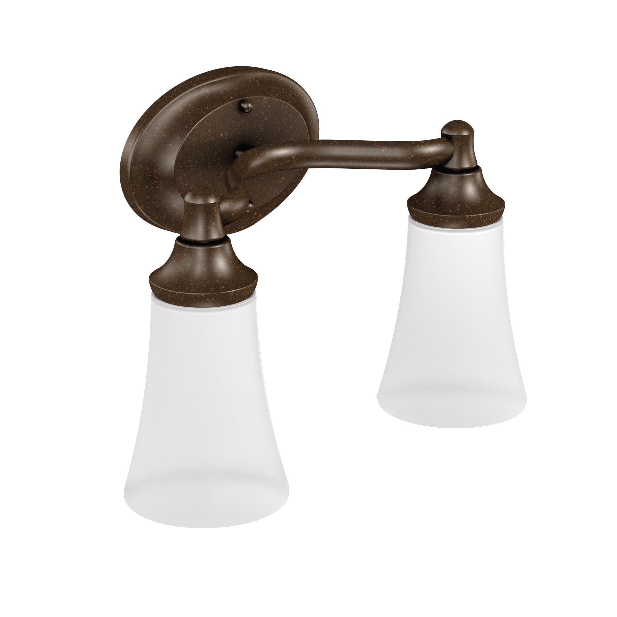 Moen YB2862ORB Eva 2-Light Dual-Mount Bath Bathroom Vanity Fixture with Frosted Glass, Oil Rubbed Bronze