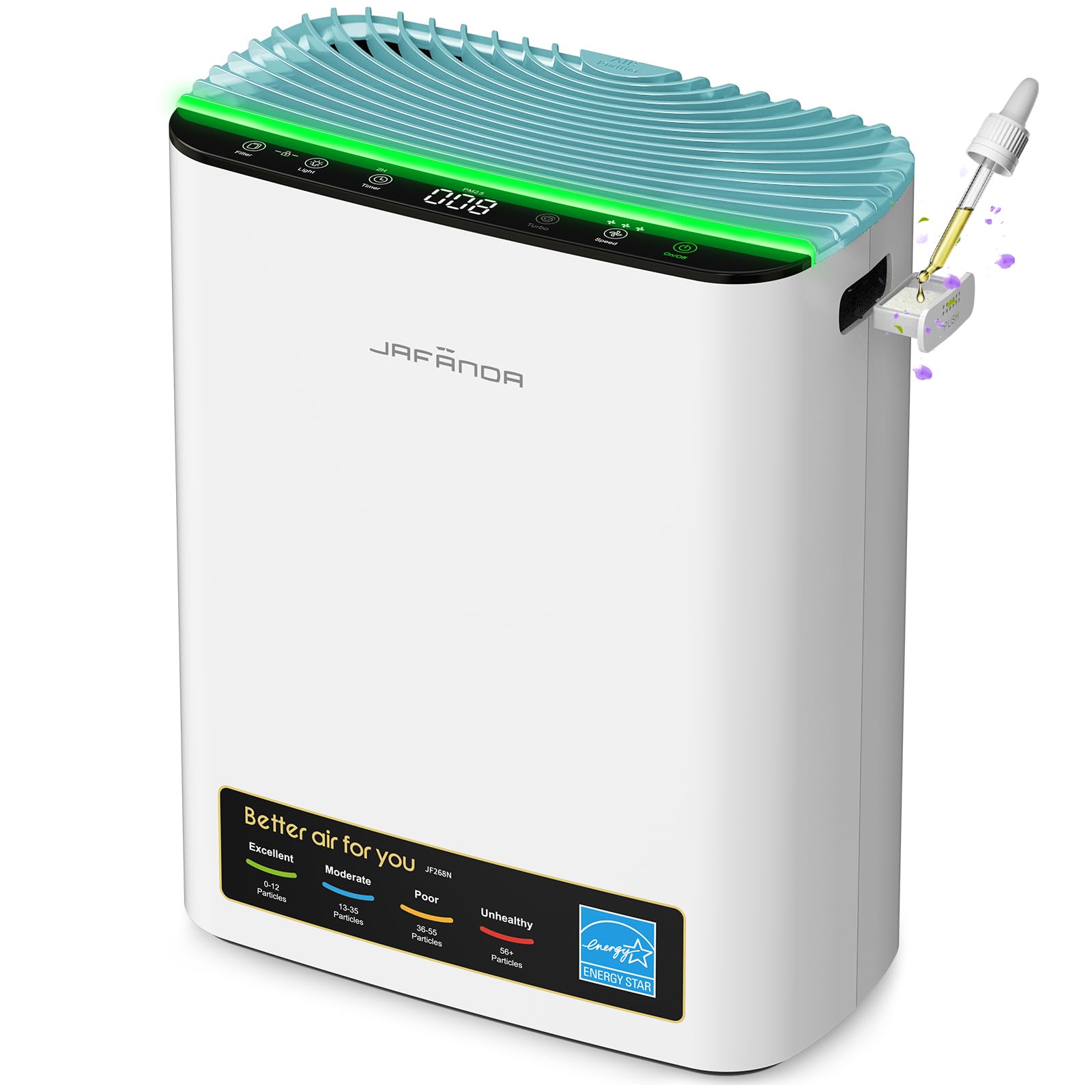 Jafända HEPA Air Purifiers for Home Large Rooms up to 1226ft², Quiet Air Cleaner for Bedroom Office, True HEPA Air Filter Capture 99.97% of Allergens, Pet Dander/Hair, Pollen, Dust, Mold, Smoke, Odors