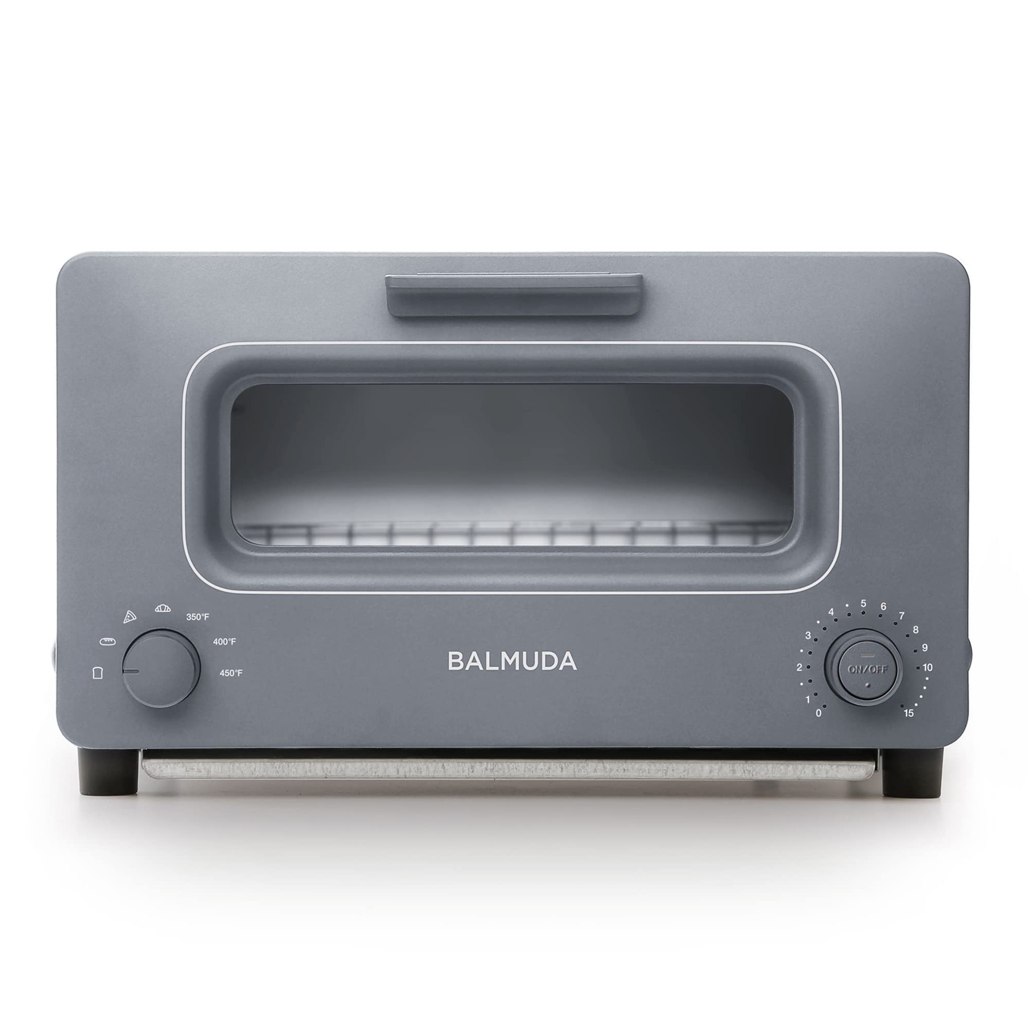 BALMUDA The Toaster | Steam Oven Toaster | 5 Cooking Modes: Sandwich Bread, Artisan Bread, Pizza & Pastry, Oven | Precise Heat Control | Steam Technology | Baking Pan | US Version | Gray
