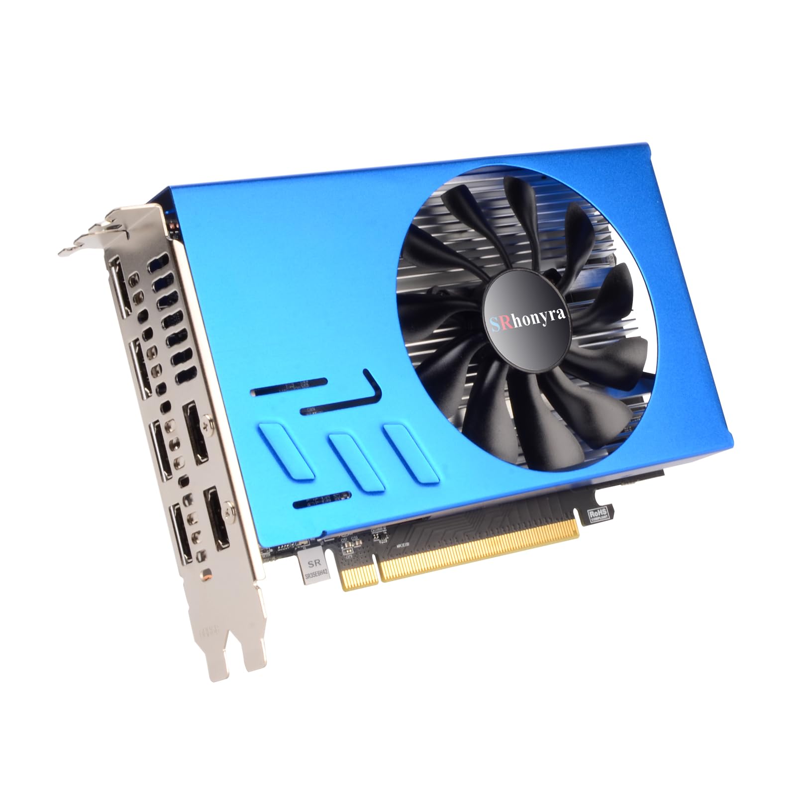 SRhonyra Radeon R7 350 HD7750 4GB 6 Monitor Graphics Card with Resolution Locked Feature, GDDR5 128-Bit 6×HDMI 2.0 Ports, Video Wall, Projection Fusion, Stock Trading and Monitoring