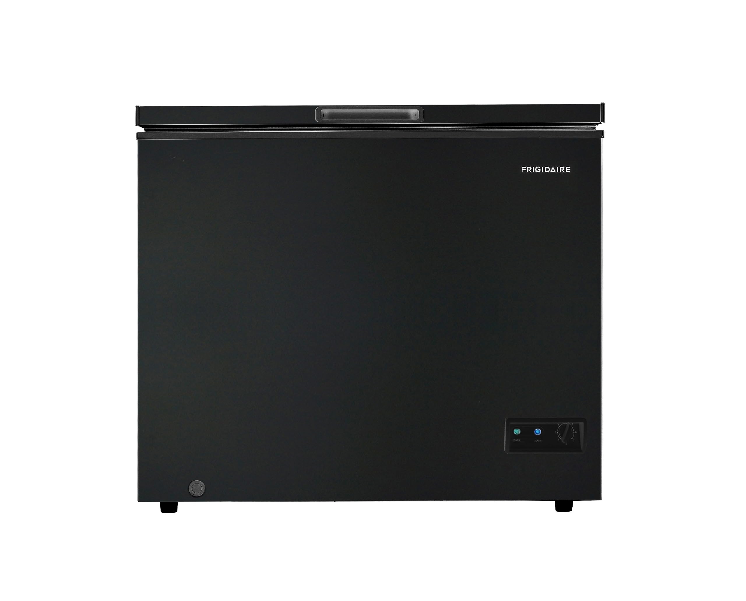 FRIGIDAIRE EFRF7003-BLACK Chest Deep Freezer, 7 Cu. Ft, Black Adjustable Thermostat-Removable Vinyl Coated Wire Basket-Easy Defrost Drain