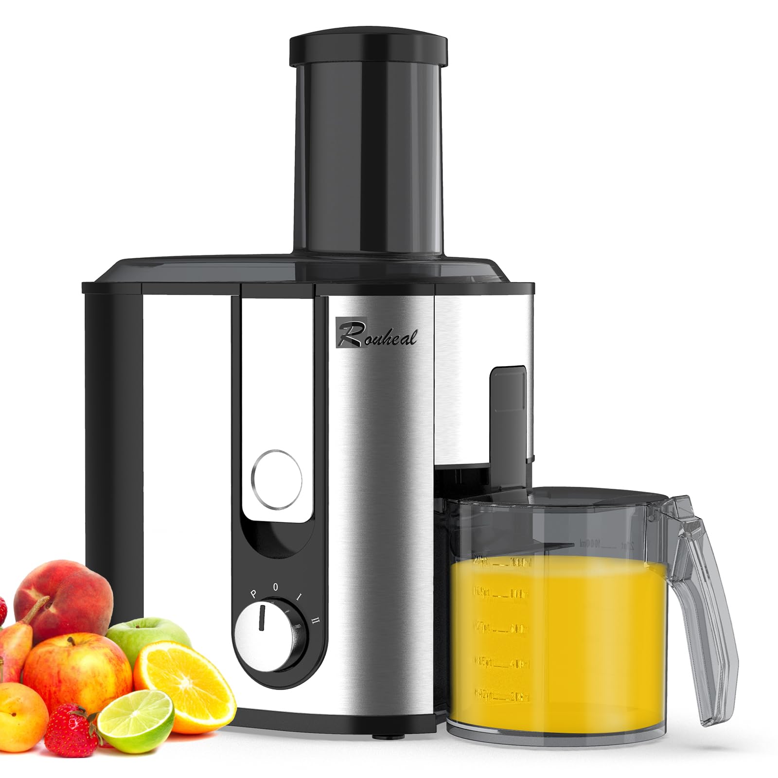 Juicer Machine 800W Centrifugal Juicer Extractor with Big Mouth Large Wide Mouth 3” Feed Chute for Fruit Vegetable Easy to Clean Stainless Steel BPA Free