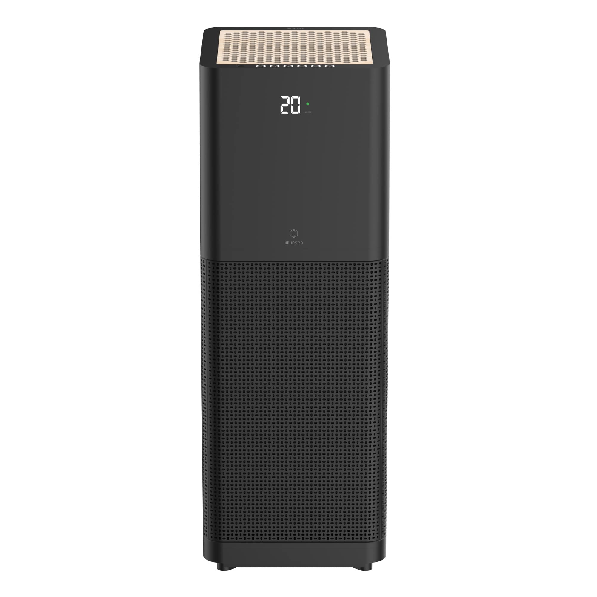 IMUNSEN M-001B True HEPA 13 Filter Air Purifier for Home, Large Room, Pets with Carbon Deodorization Filter, 99.97% Particles, Smokes, Odor, Cyclone Mode, Quiet Auto Sleep Mode - Black