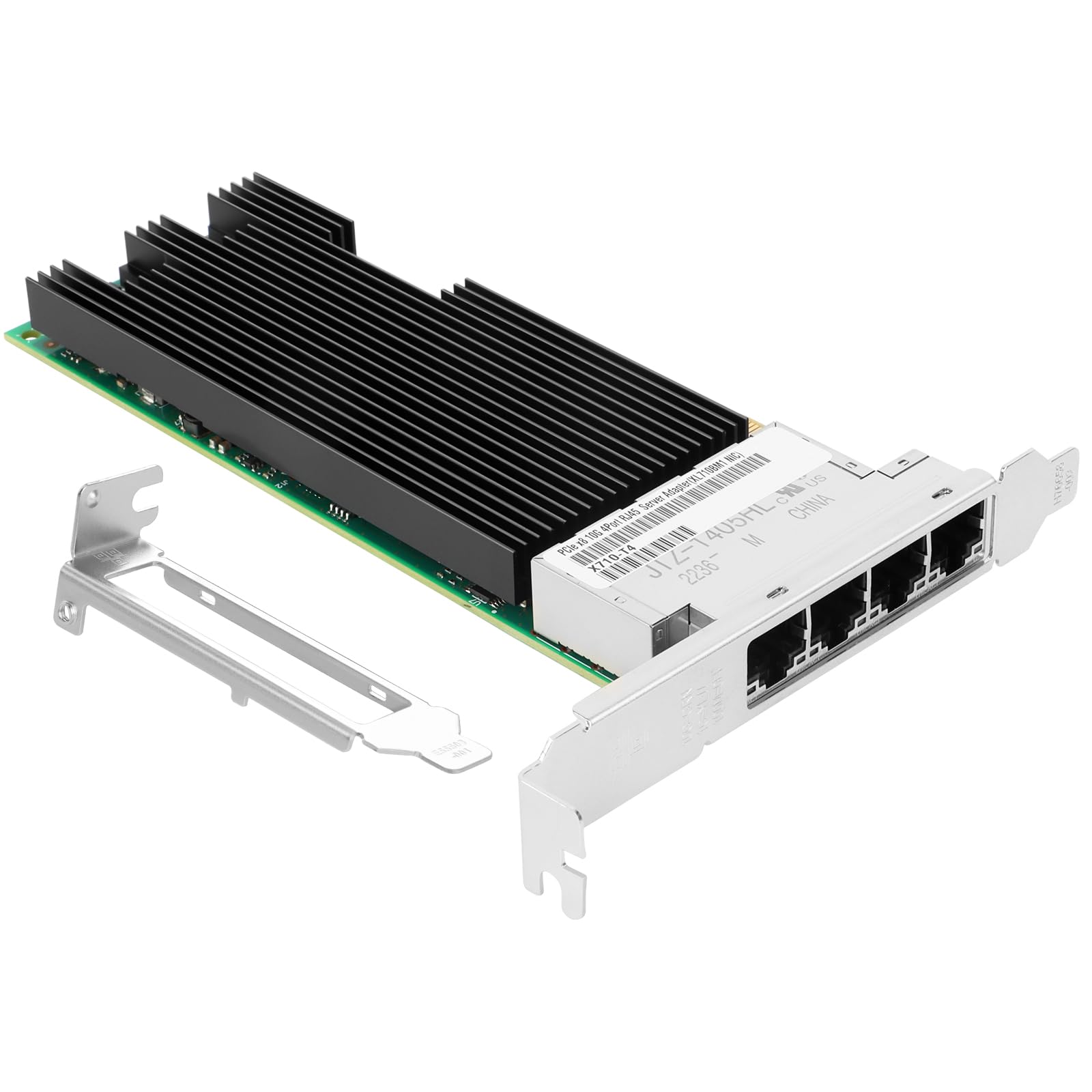 Euqvos PCIe Ethernet Network Card for Intel X710-T4 XL710BM1 Chipset PCIe 3.0 X8 10Gb 4 Port RJ45 LAN Card Support Windows Server/Windows/Linux/VMware/ESX
