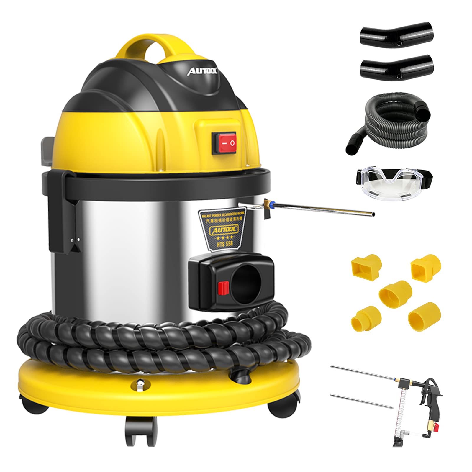 AUTOOL Walnut Blaster, Engine Intake Valve Cleaner Machine, Automotive Engine Carbon Remover, Walnut Sand for Carbon Deposition Cleaning with Screen to Separate Carbon