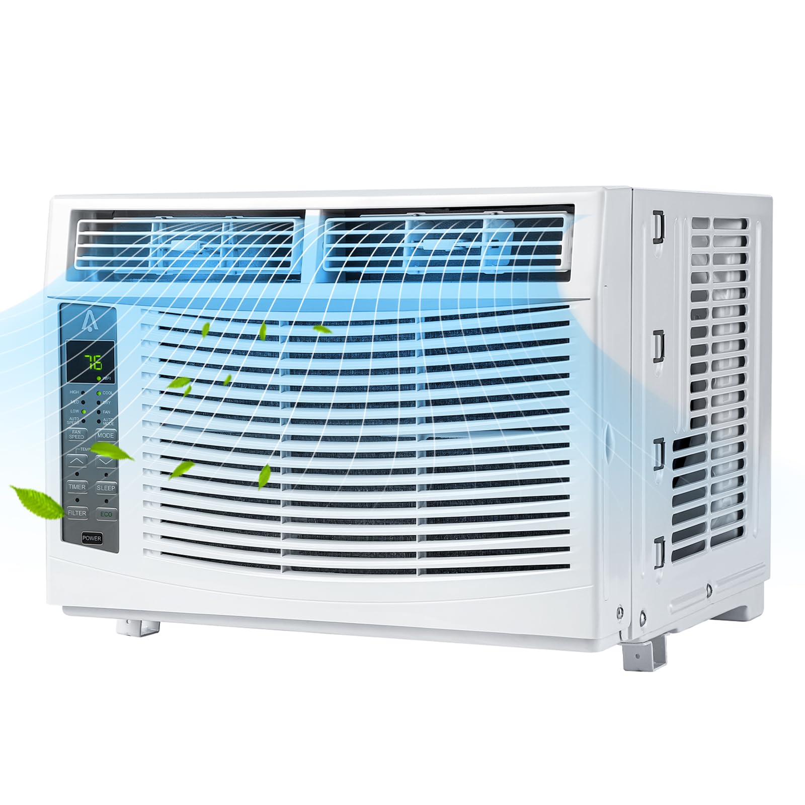 6000 Btu Window Air Conditioner Units, Fast Cooling 250 Sq.ft. 110v Air Conditioner Window Unit With Remote Controlled, App Controlled, 50db Low Noise,6000 Btu Window Ac Unit For Room