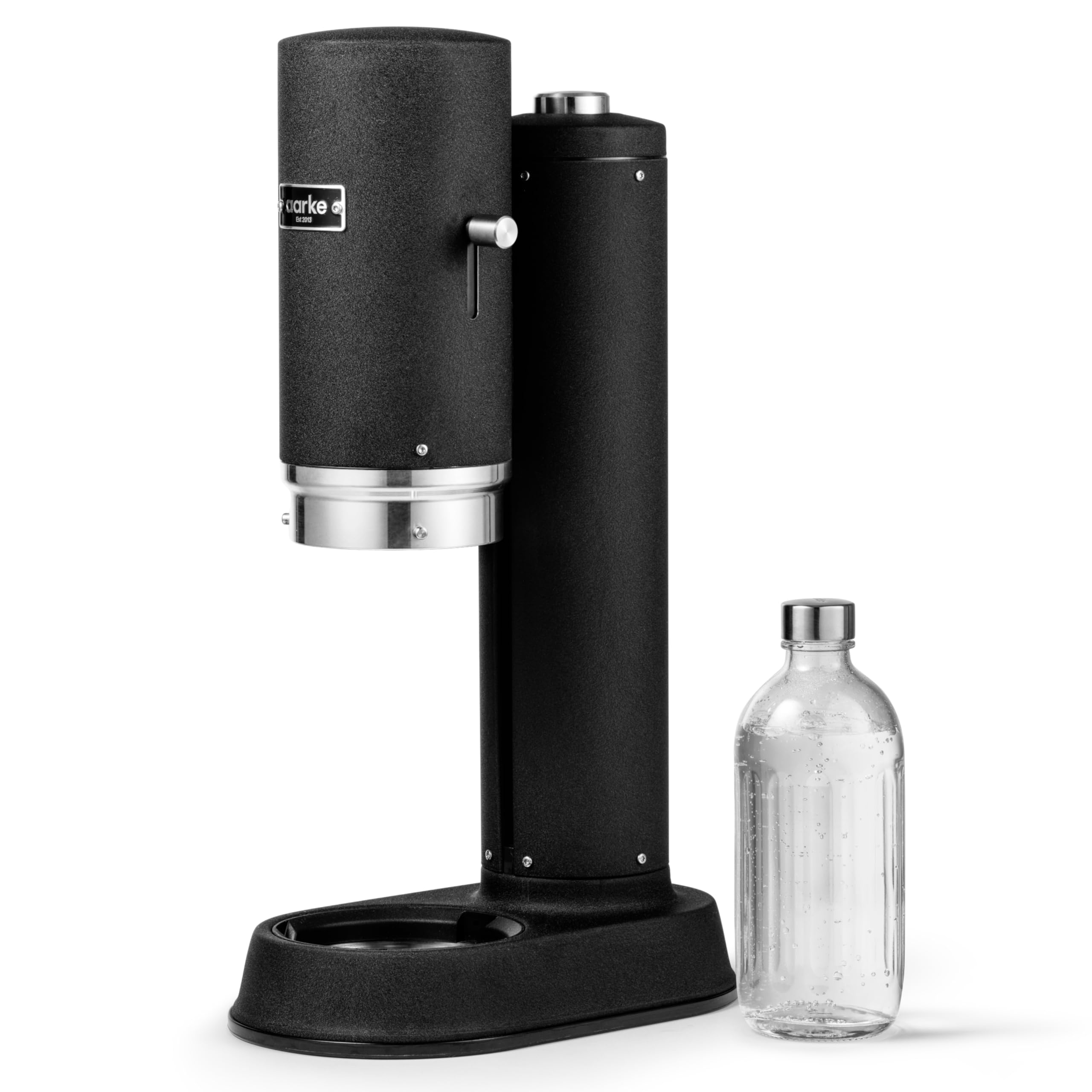 aarke Carbonator Pro, Sparkling & Carbonation Water Machine, Stainless Steel with Glass Reusable Bottle Volume 800 mL (Matte Black)