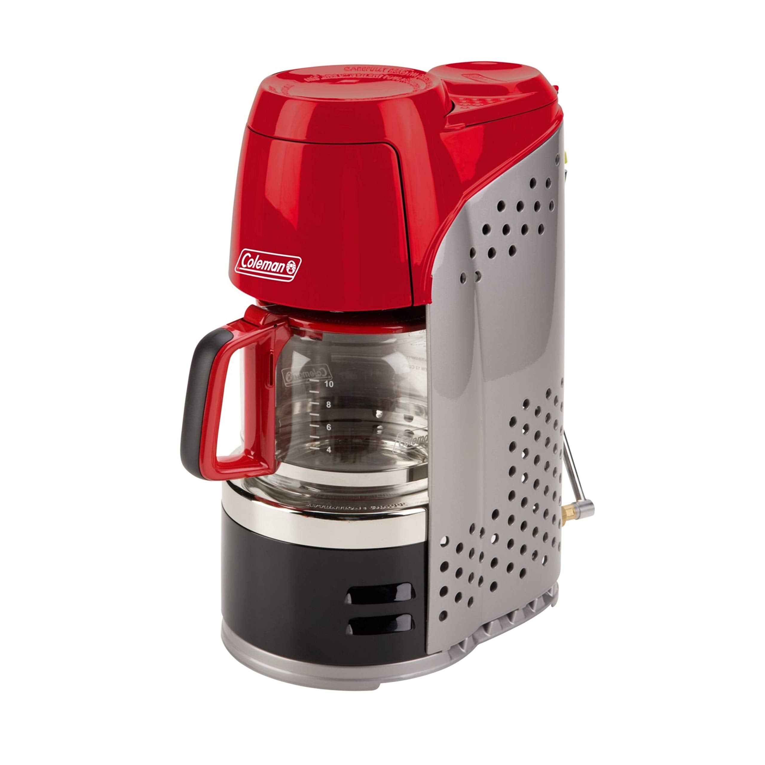 Coleman QuikPot 10-Cup Propane Coffee Maker, 4500 BTUs Brews 10 Cups in 18 Mins, Efficient Coffee Brewer for Camping, Hunting, Tailgating, & More, Dishwasher Safe