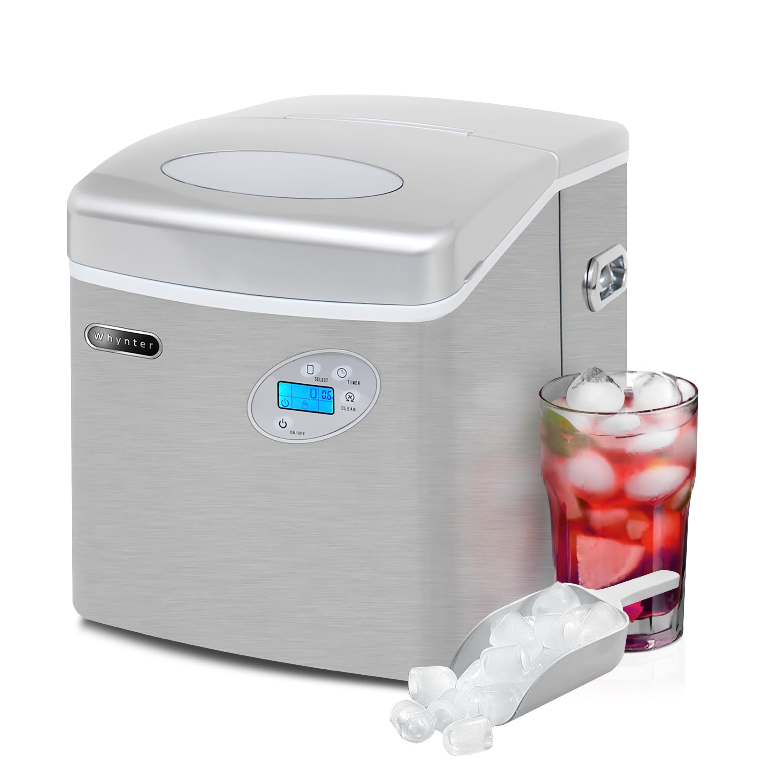 Whynter IMC-491DC Portable 49lb Capacity Stainless Steel with Water Connection Ice Makers, One Size