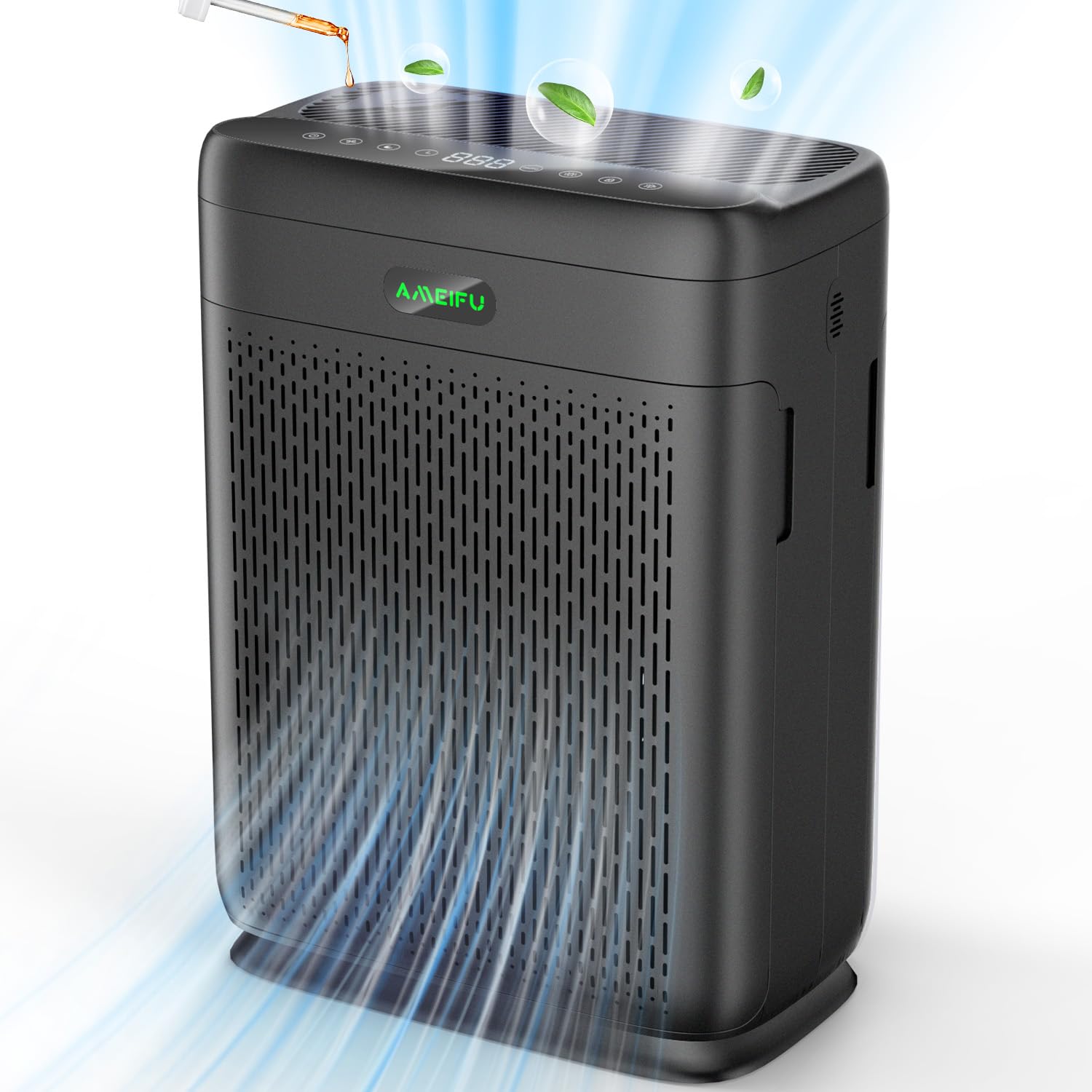 Air Purifiers for Home Large Room Up to 3000 Sq Ft, H13 Hepa Double-Sided Air Filter Purifier with PM 2.5 Display Air Quality Sensor, Air Cleaner for Wildfires, Bedroom, Dust, Pets, Smoke, Pollon