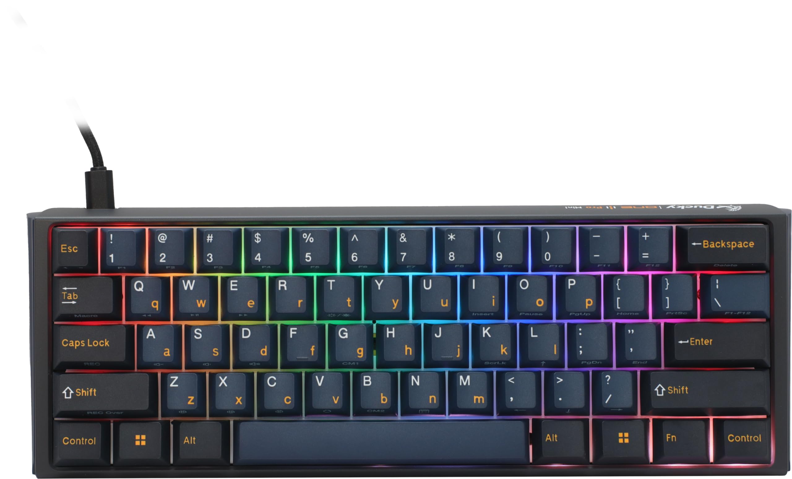 Ducky One 3 Mini Pro Nazca 8K 60% Hotswap RGB Triple Shot PBT Mechanical Keyboard - Cherry MX2A Speed Silver