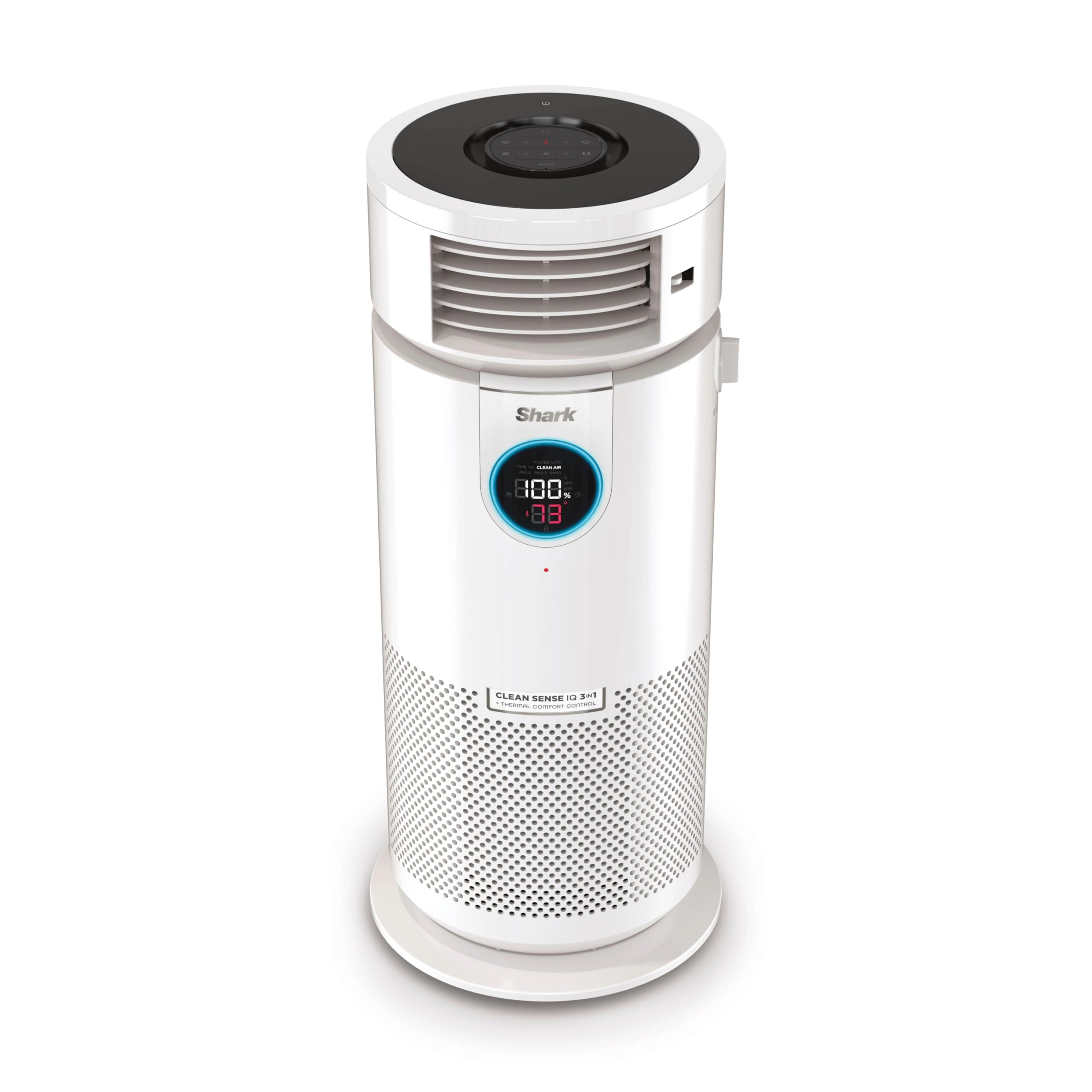 Shark 3-in-1 Clean Sense Air Purifier, Heater & Fan, HEPA Filter, 500 Sq Ft, Oscillating, Captures 99.98% of Particles for Clean Air, Dust, Smoke & Allergens, White, HC450