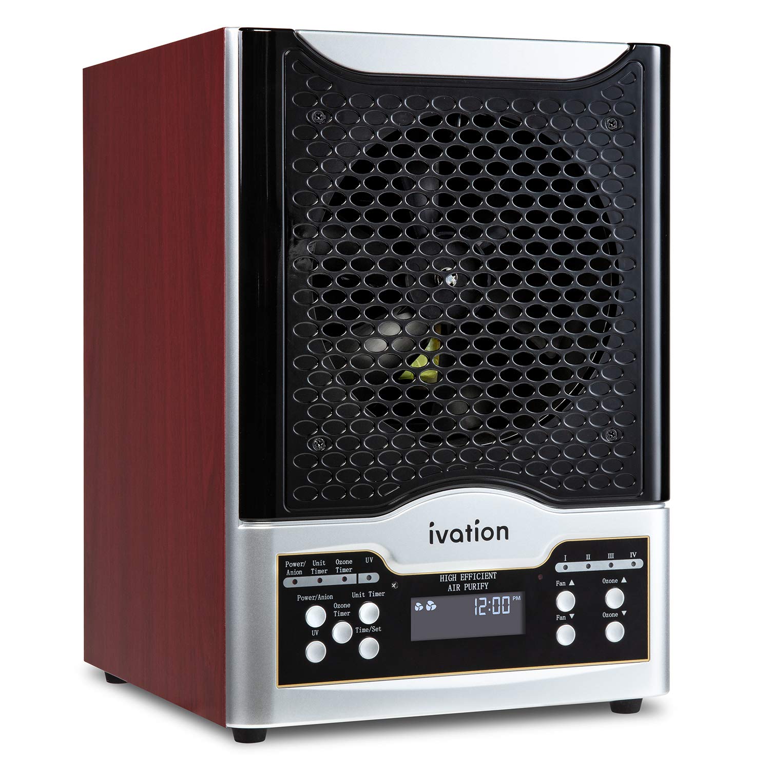 Ivation 5-in-1 HEPA Air Purifier & Ozone Generator W/Digital Display Timer and Remote, Ionizer & Deodorizer 3,700 Sq/Ft – HEPA, Carbon and Photocatalytic Filters, UV Light and Negative Ion Generator