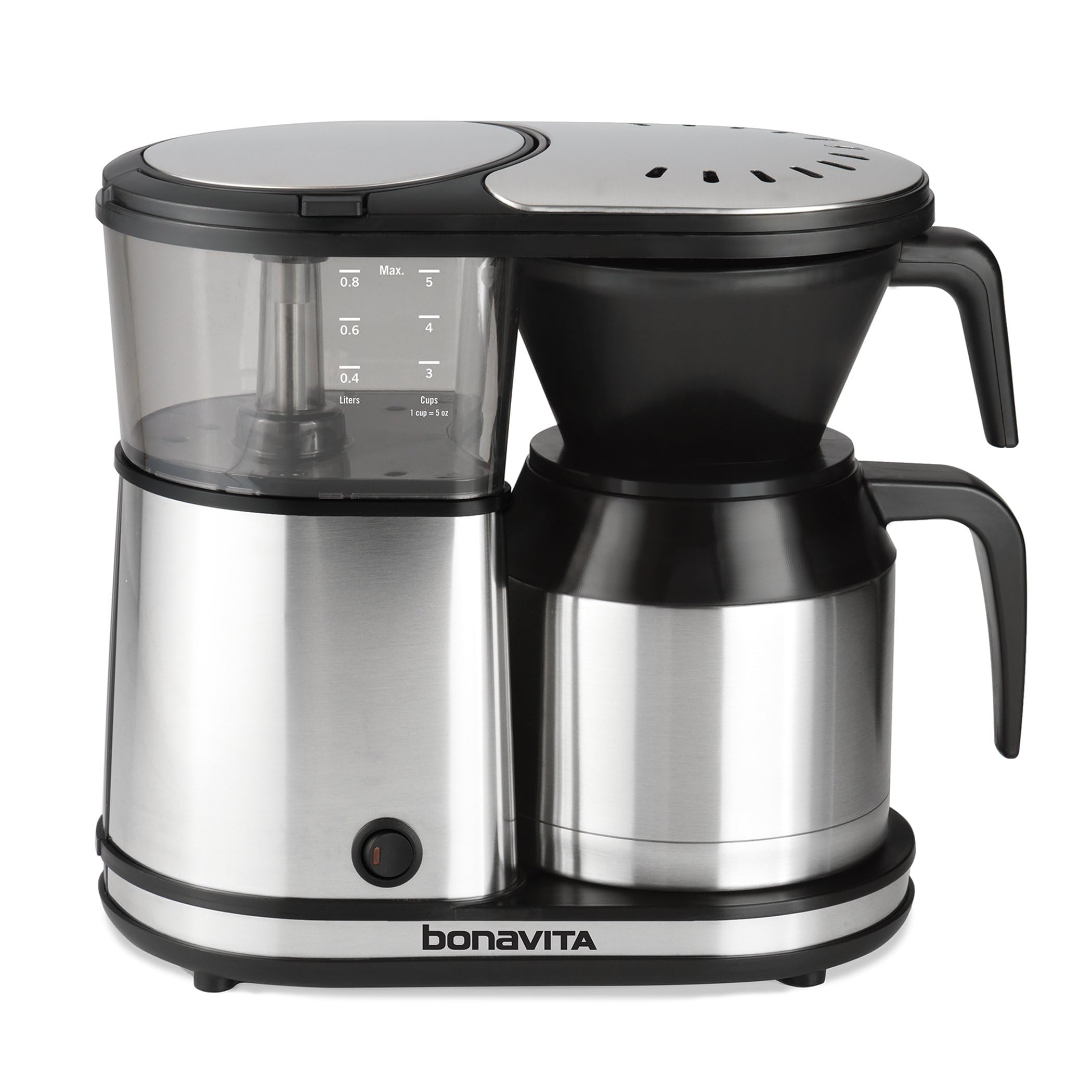 Bonavita 5 Cup Drip Coffee Maker Machine, One-Touch Pour Over, Auto Pause Brewing with Stainless Steel Double Wall Thermal Carafe, SCA Certified, Dishwasher Safe, BV1500TS