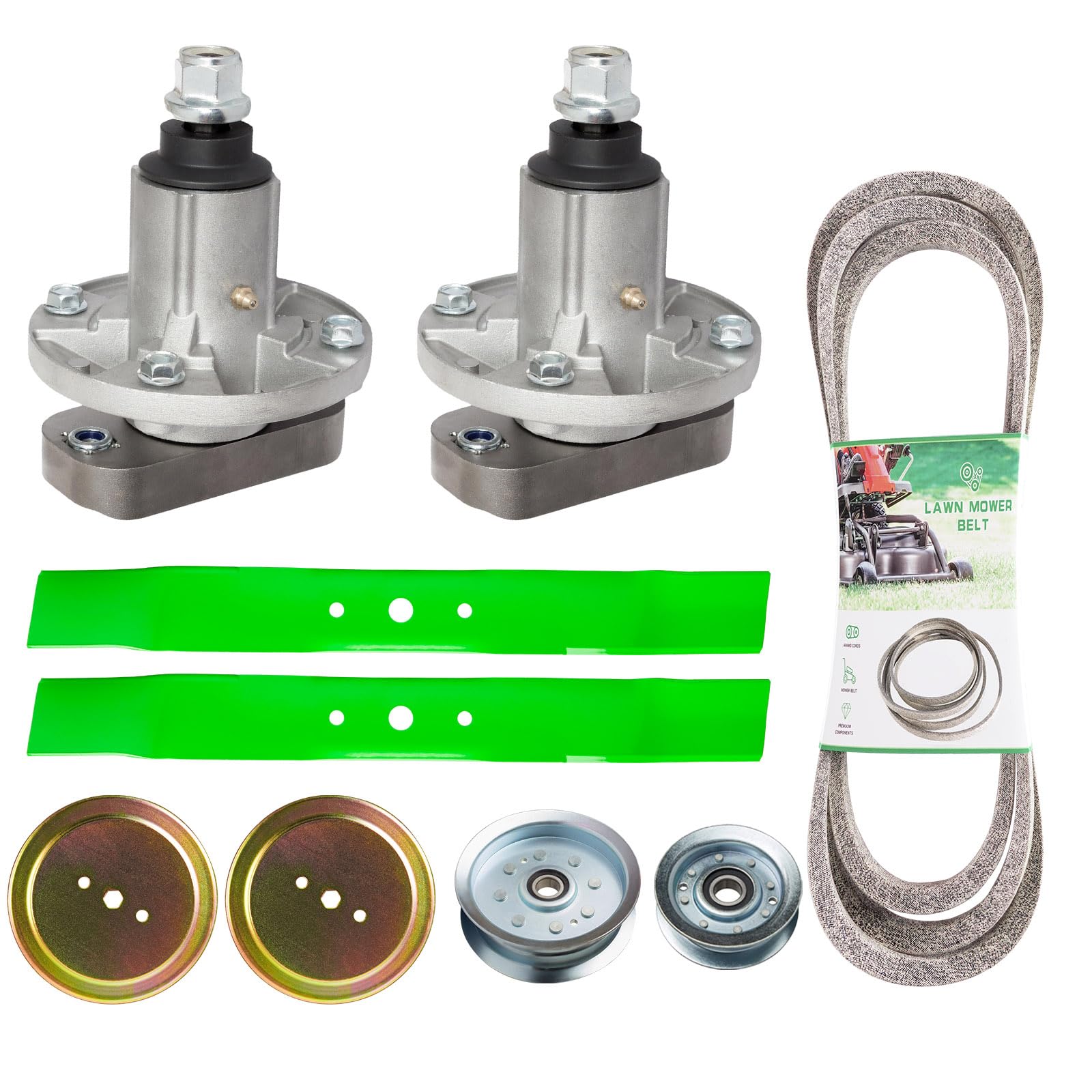 SCBHWJ Full Deck Rebuild Kit for John Dee re 42 Inch Deck L110 L111 L118 L120 2 Spindle GY20050 GY20785 2 Blade GX20249 1 Be lt GX20072 4 Idler Pulley