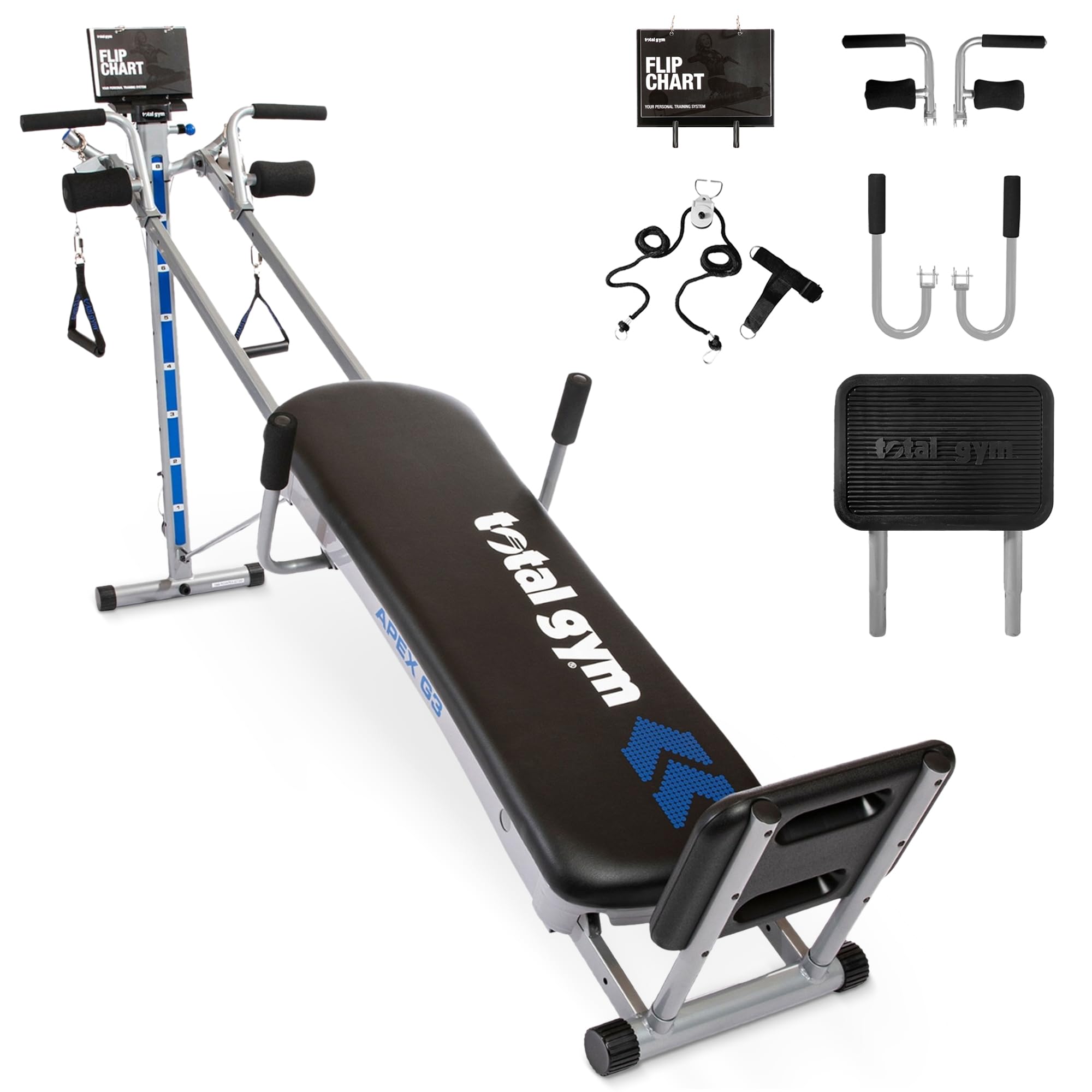 Total Gym Incline Weight Trainer Equipment APEX G3 w/ 8 Resistance Levels for Home Workout