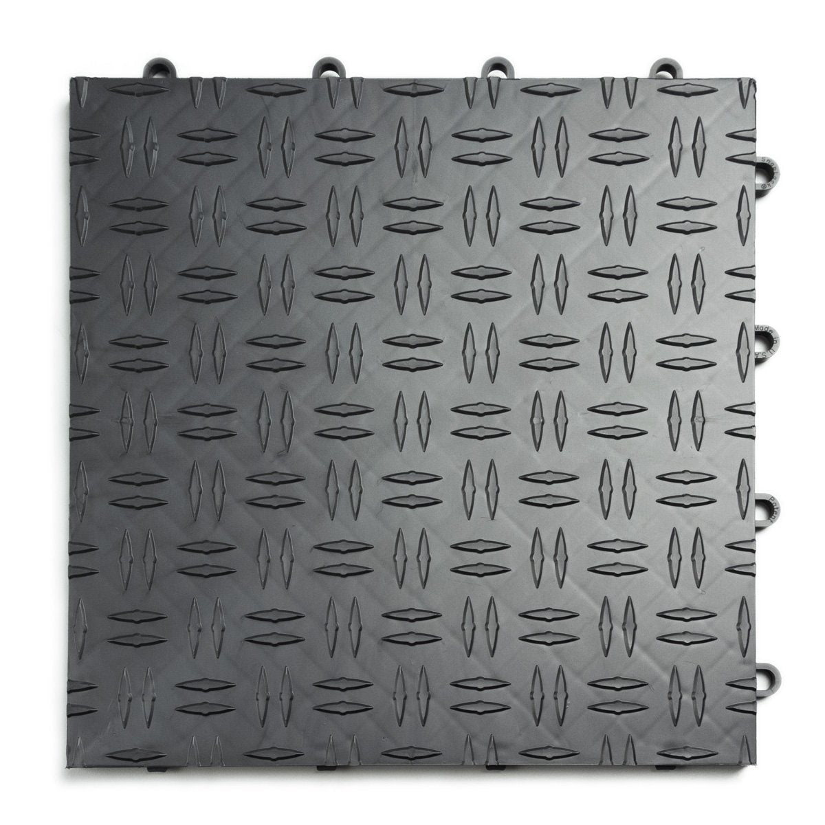 Big Floors GarageTrac Diamond, Interlocking Non-Slip Garage Flooring Tile, Durable, Modular, Heavy-Duty Copolymer, Easy Install (48 Pack), Graphite