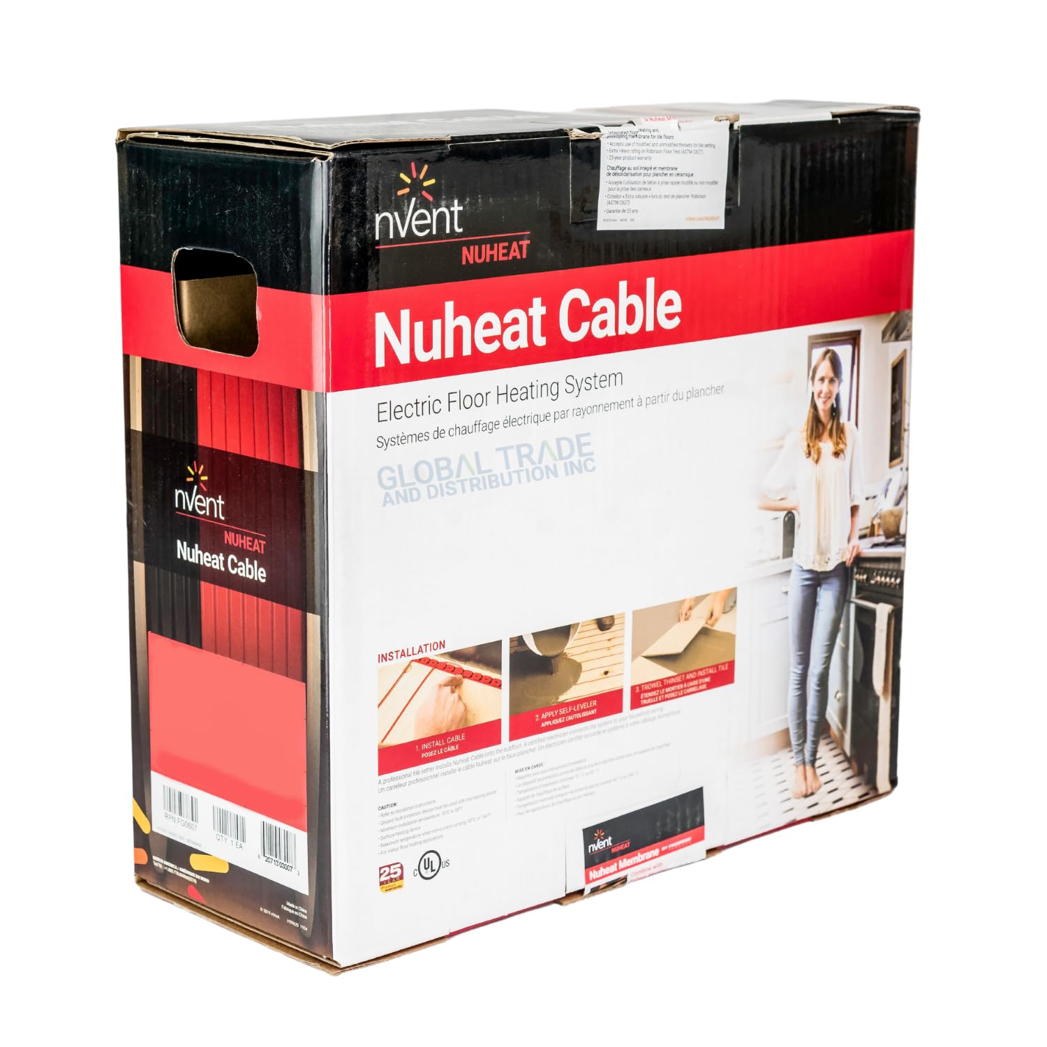 Nuheat Electric Floor Heat Cable Warming Floors 120V / 240V All Sizes/Models (N1C060 120V 60 SqFt Heat Cable)