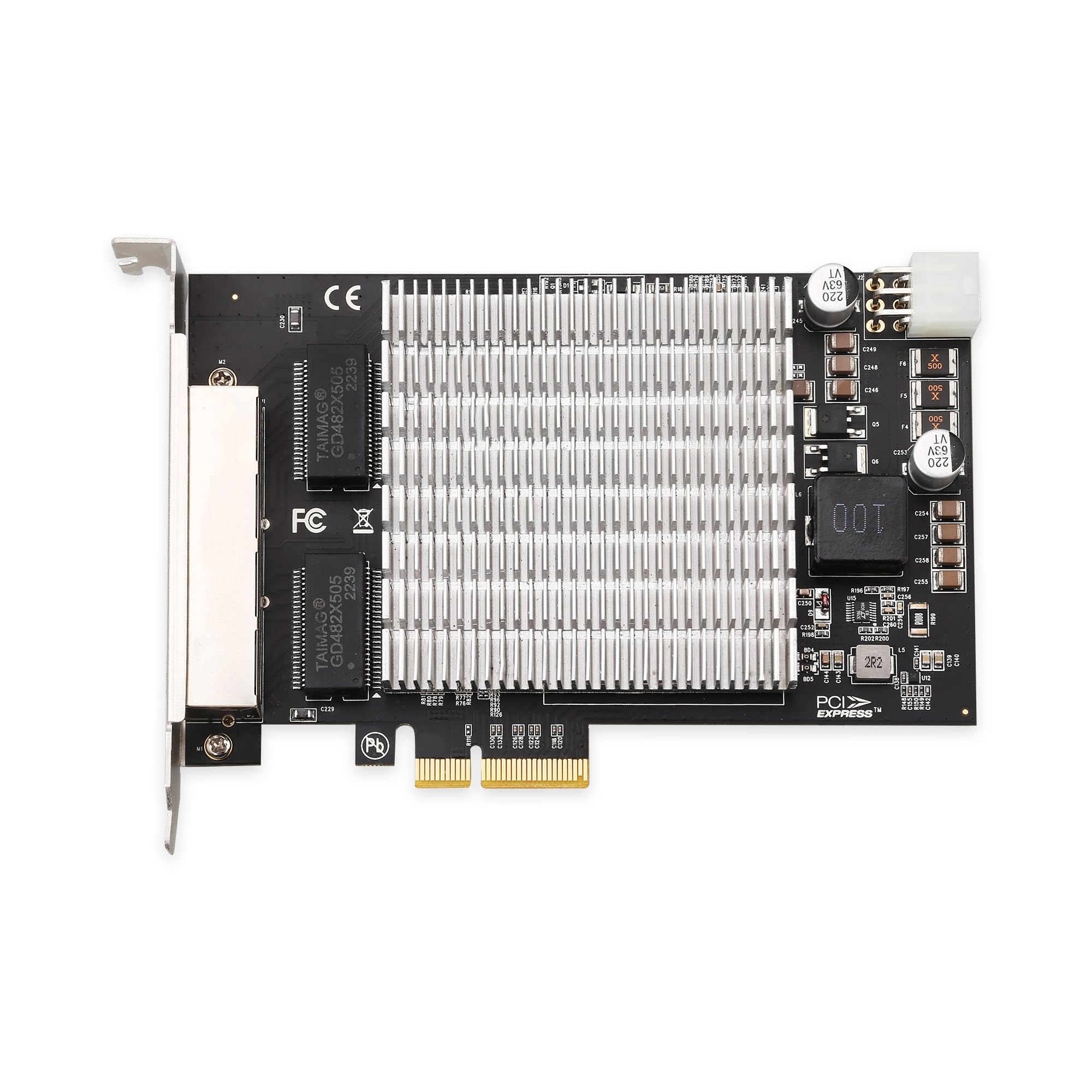 4-Port 2.5G PoE+ Network Card for Servers & High-Resolution Video - Intel I226, 30W per Port, 802.3at, Multi-Gigabit