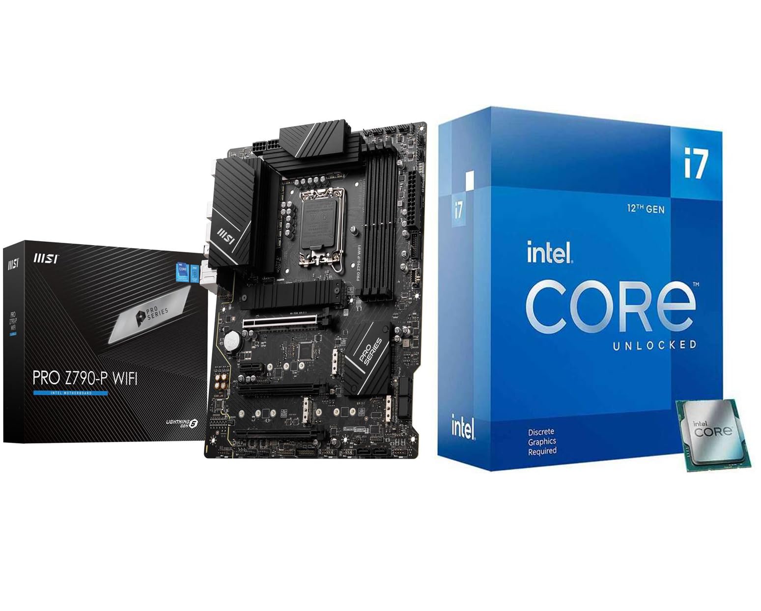 INLAND by Micro Center CPU Motherboard Intel i7-12700KF Desktop Processor 12 Cores up to 5.0 GHz Unlocked LGA1700 600 Series Chipset 125W Plus MSI PRO Z790-P WiFi DDR5 ProSeries Motherboard