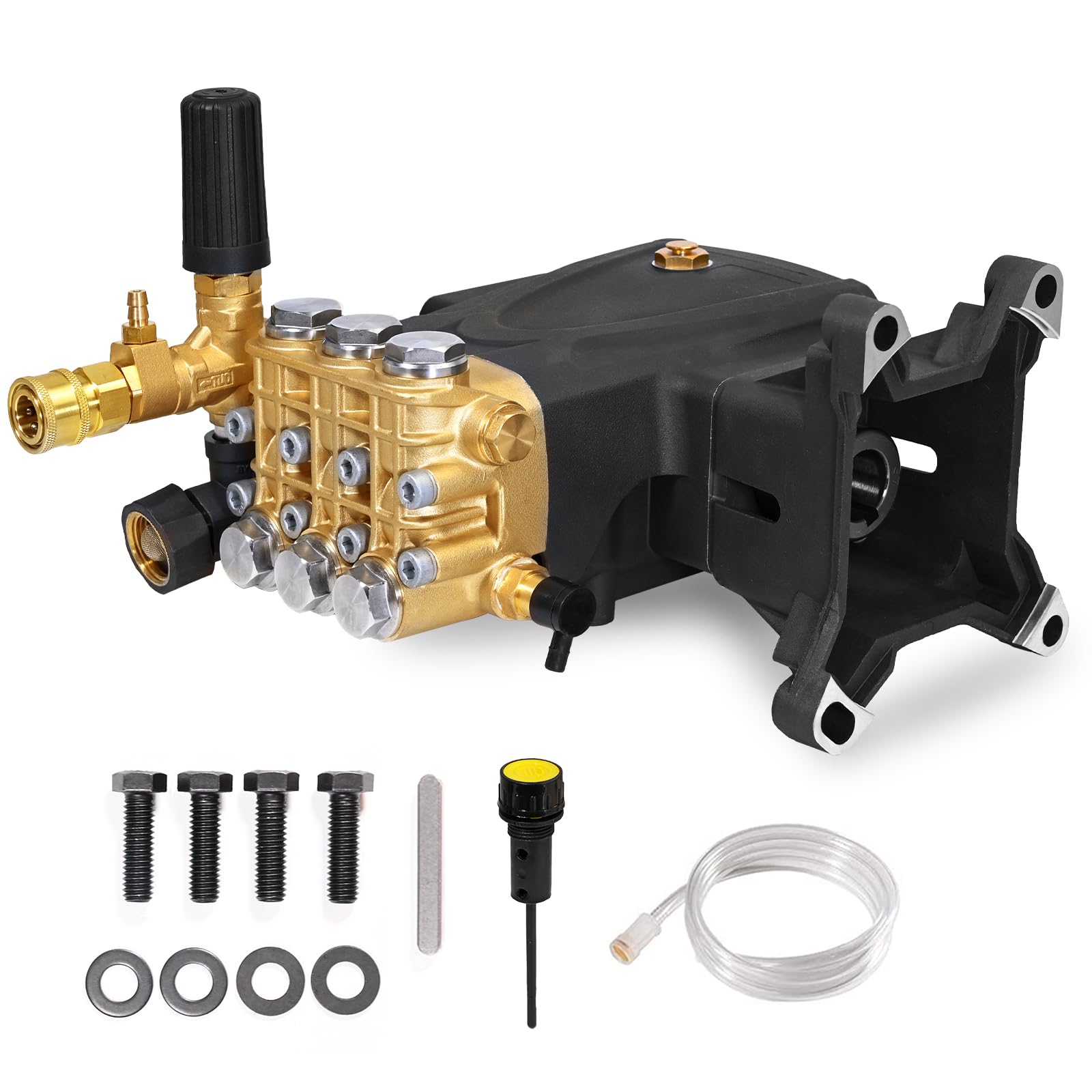 YAMATIC Horizontal Triplex Plunger Pressure Washer Pump 1" Shaft 4400 PSI 4.2 GPM, Replacement for Simpson AAA 90034, 90039,90038, Honda GX340, GX390, GX270 for Industrial Gas Powered Washers