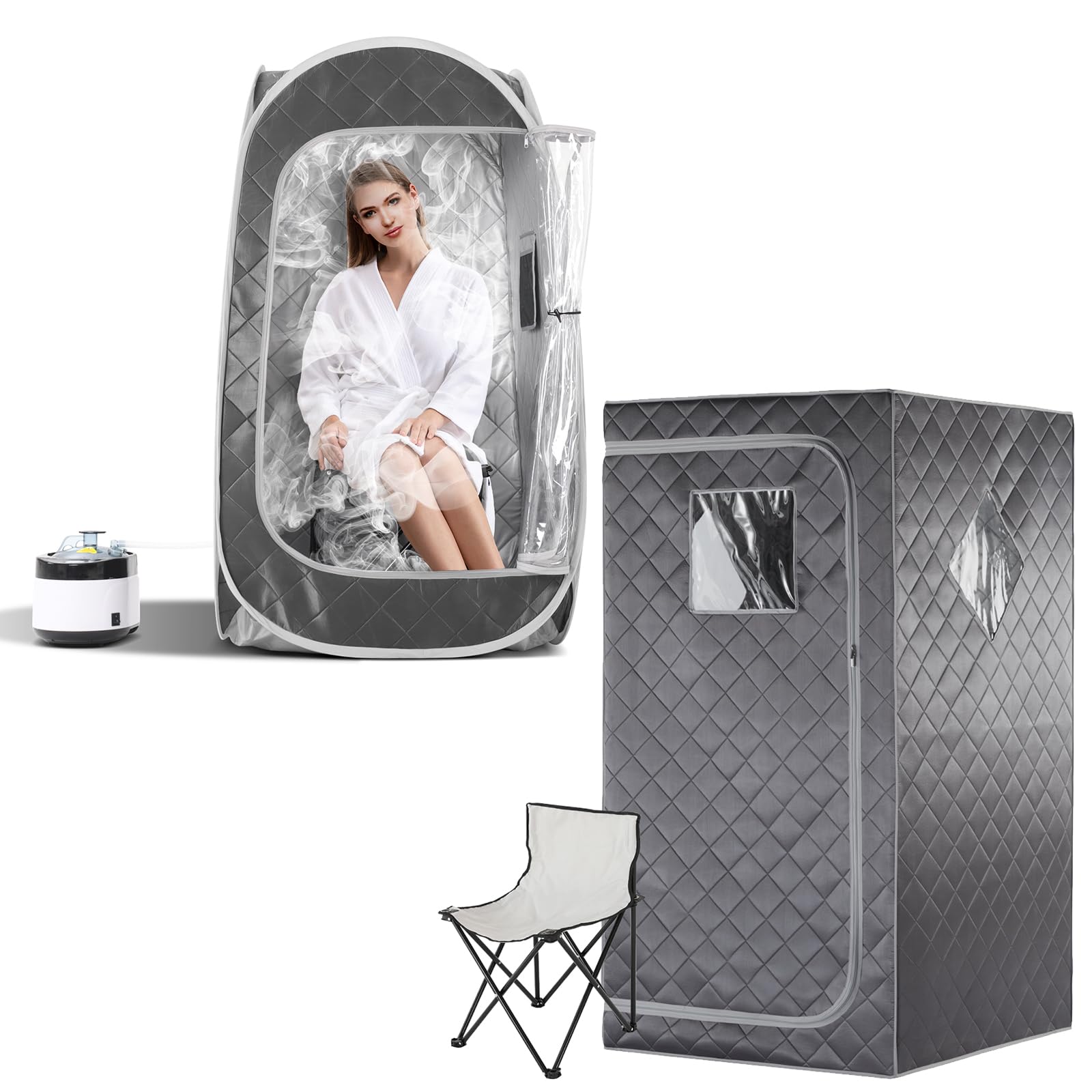 Duthss Portable Steam Saunas and Infrared Sauna,Full Body Remote Control Sauna Tents,Indoor Personal Saunas with Sauna Chair
