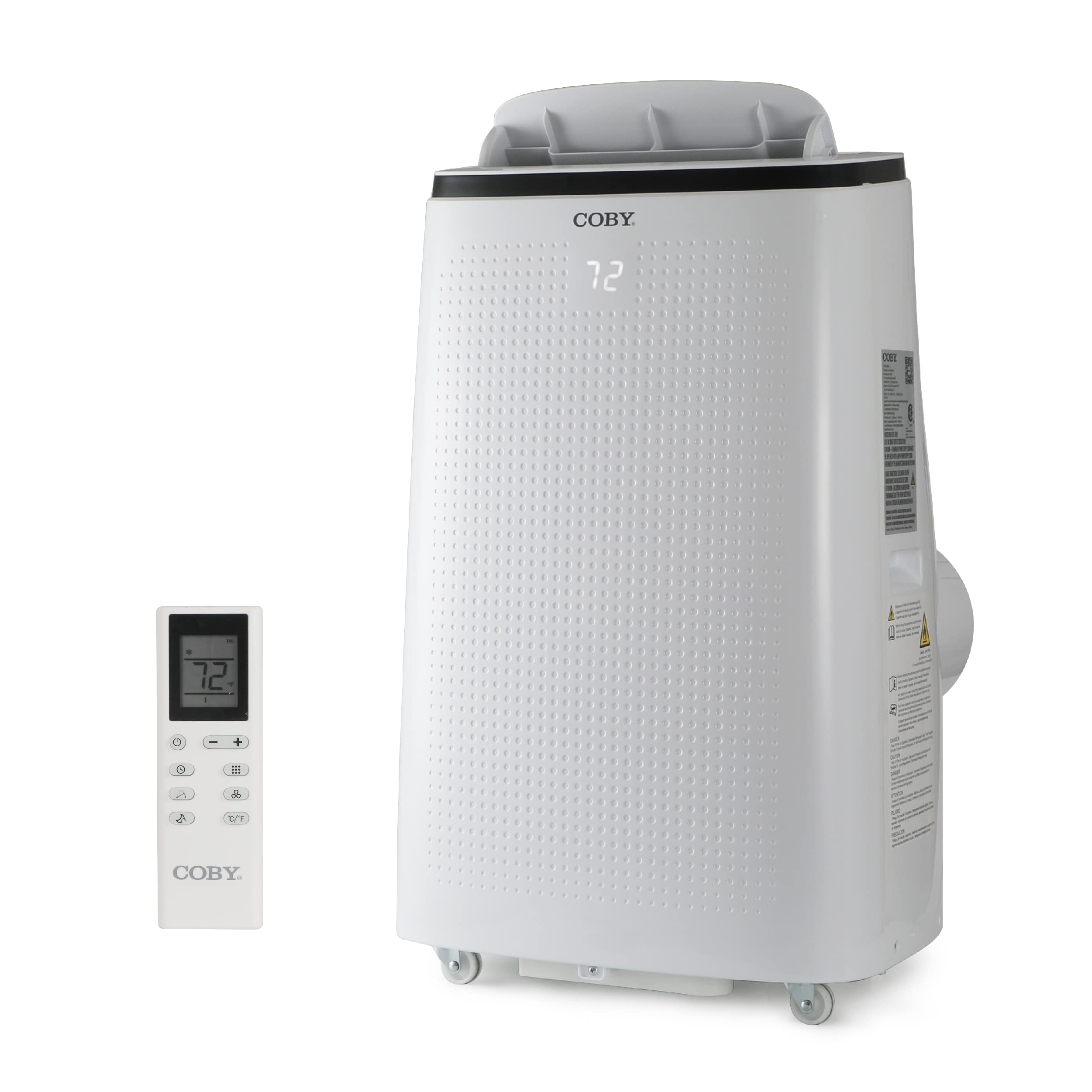 Coby CBPAC1080H 4-in-1 AC Unit, Heater, Dehumidifier & Fan, 15,000 Portable Air Conditioner, 15000 BTU + Heat, White
