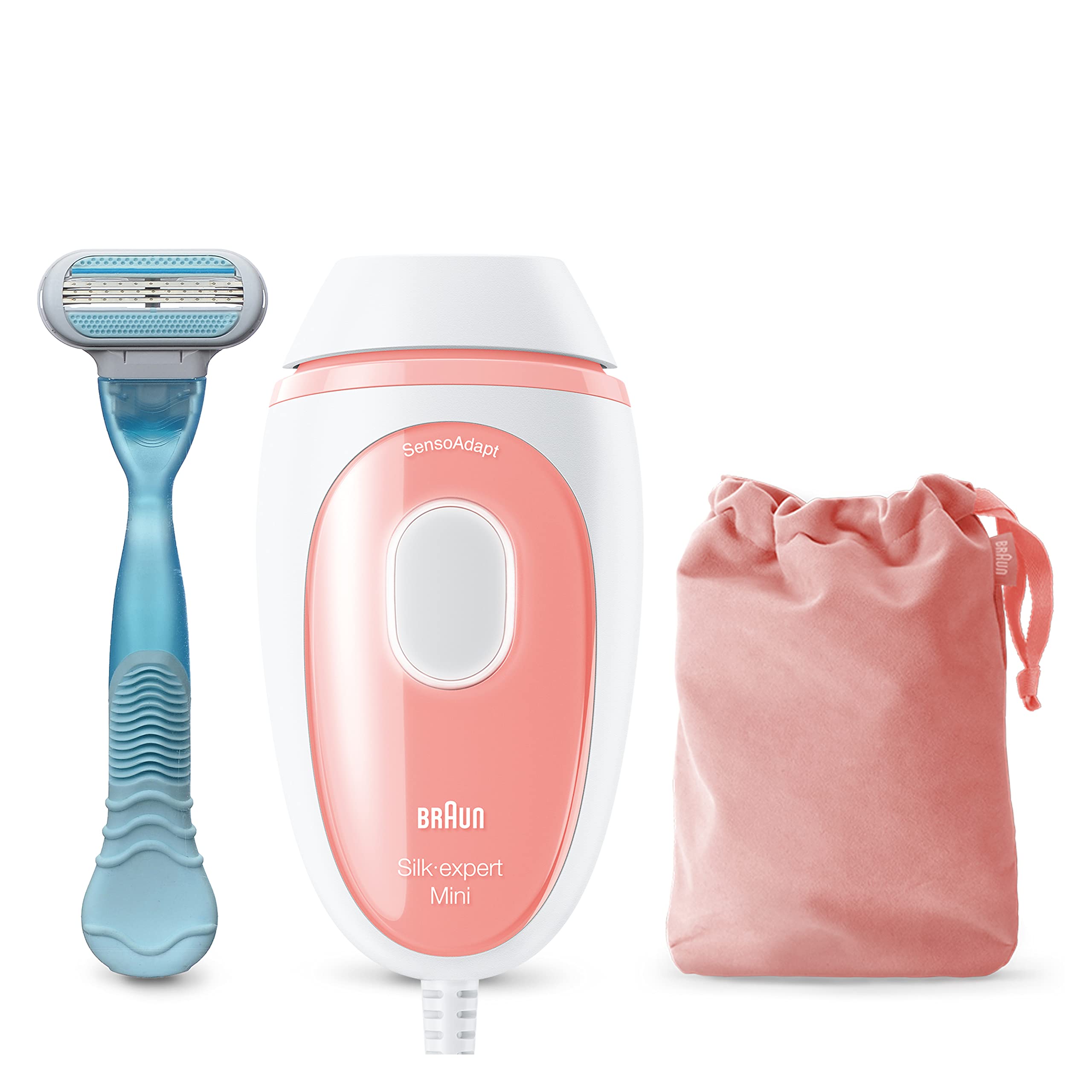 Braun IPL at Home Laser Hair Removal for Women and Men, Silk Expert Mini PL1014 with Venus Razor, Long-Lasting Hair Reducation in Hair Regrowth for Body & Face, Corded