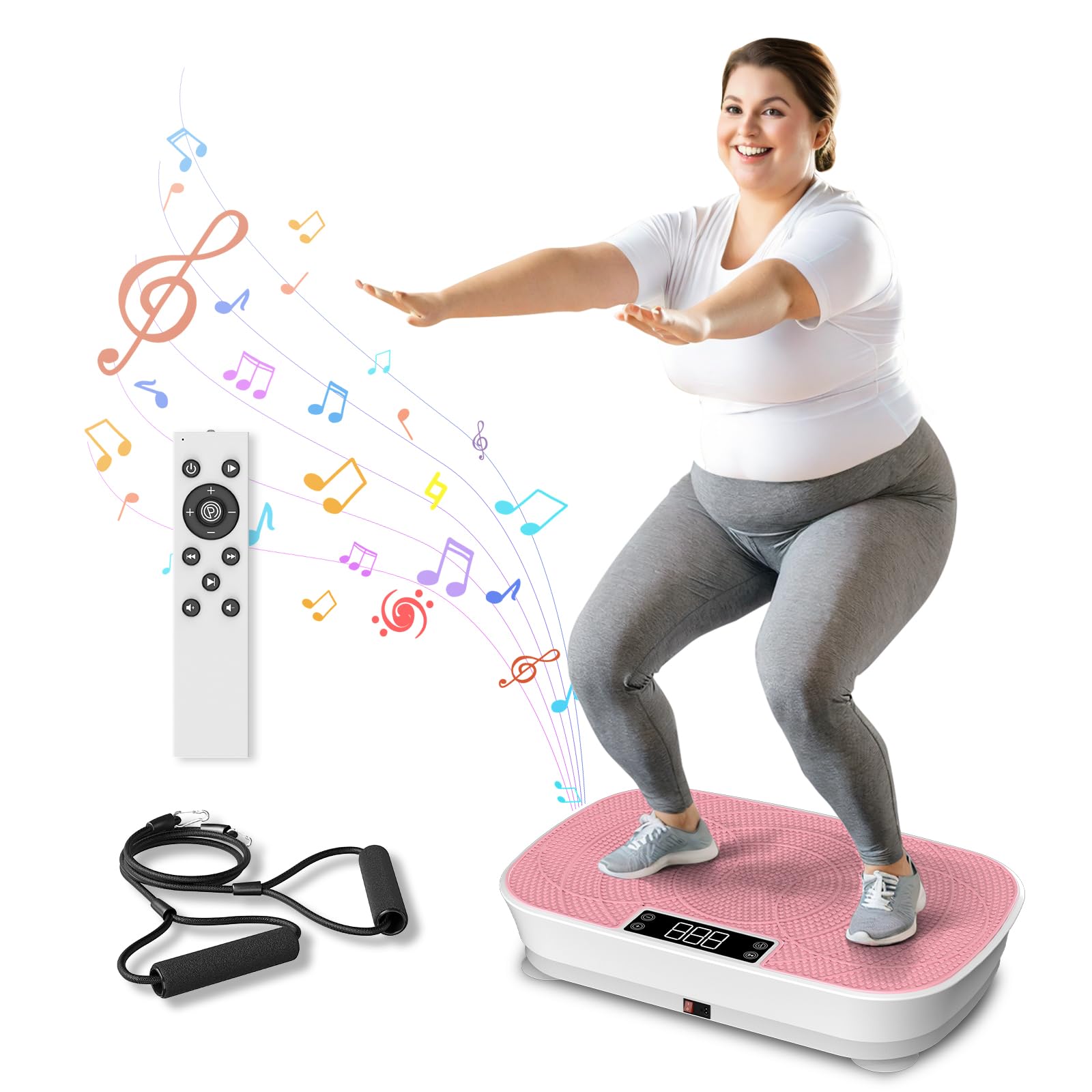 AXEFIT Vibration Plate Exercise Machine - Bluetooth Music & 400LBS Capacity Vibration Plate for Lymphatic Drainage & Weight Loss with 99 Speed Levels, Whole Body Vibration Plate for Home Fitness