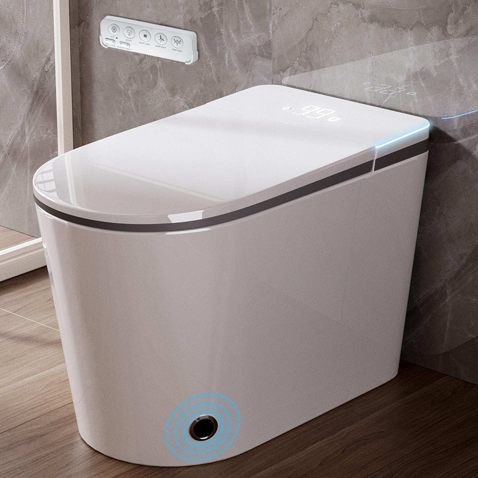 ZAHEES Smart Toilet with Bidet Built in - Widened U-shaped Heated Seat, Warm Water Cleaning, Air Dryer, Night Light, and Deodorization, Elongated One-Piece Design, ADA Comfort Height, Powerful Flush